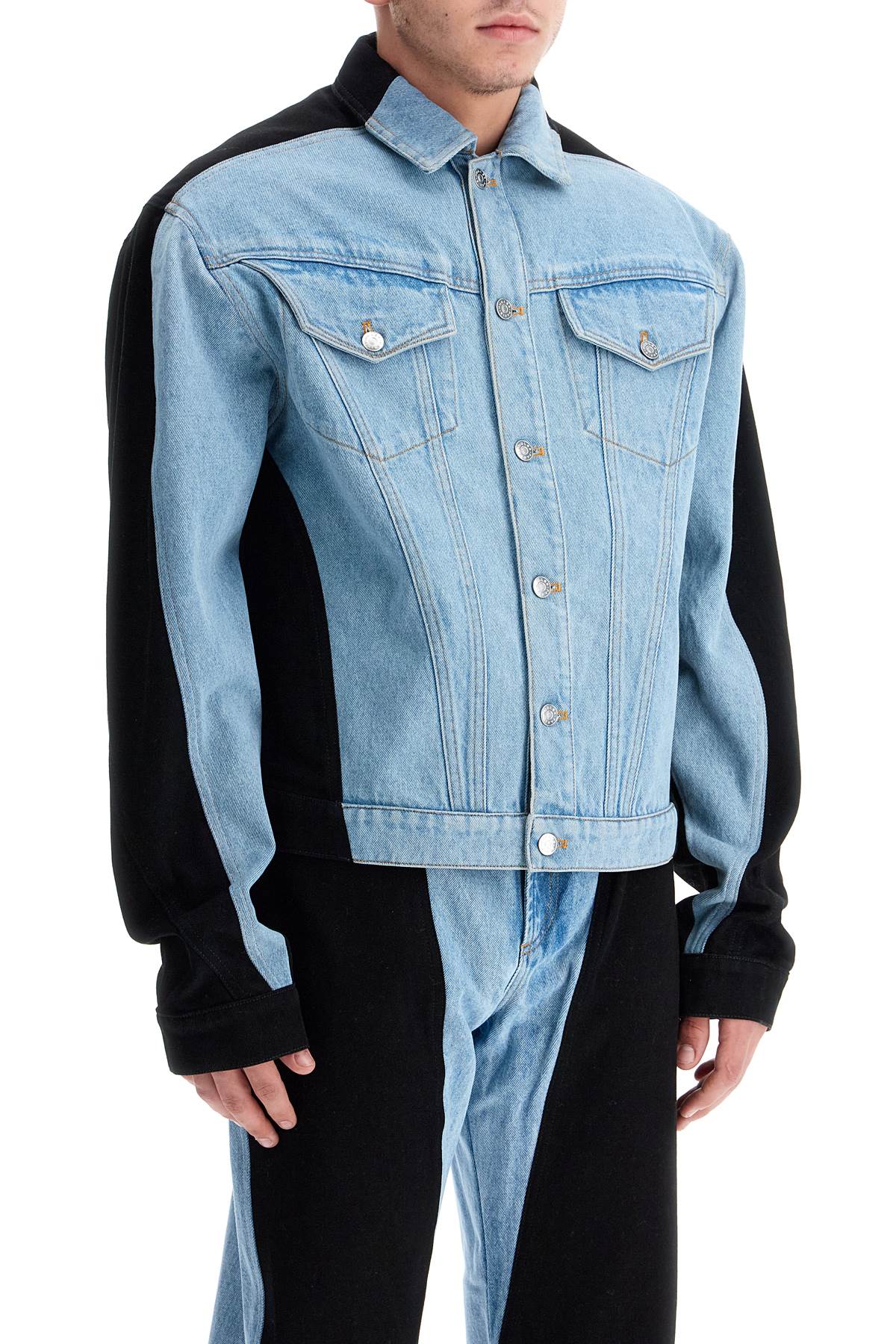 Mugler Two-Tone Denim Jacket