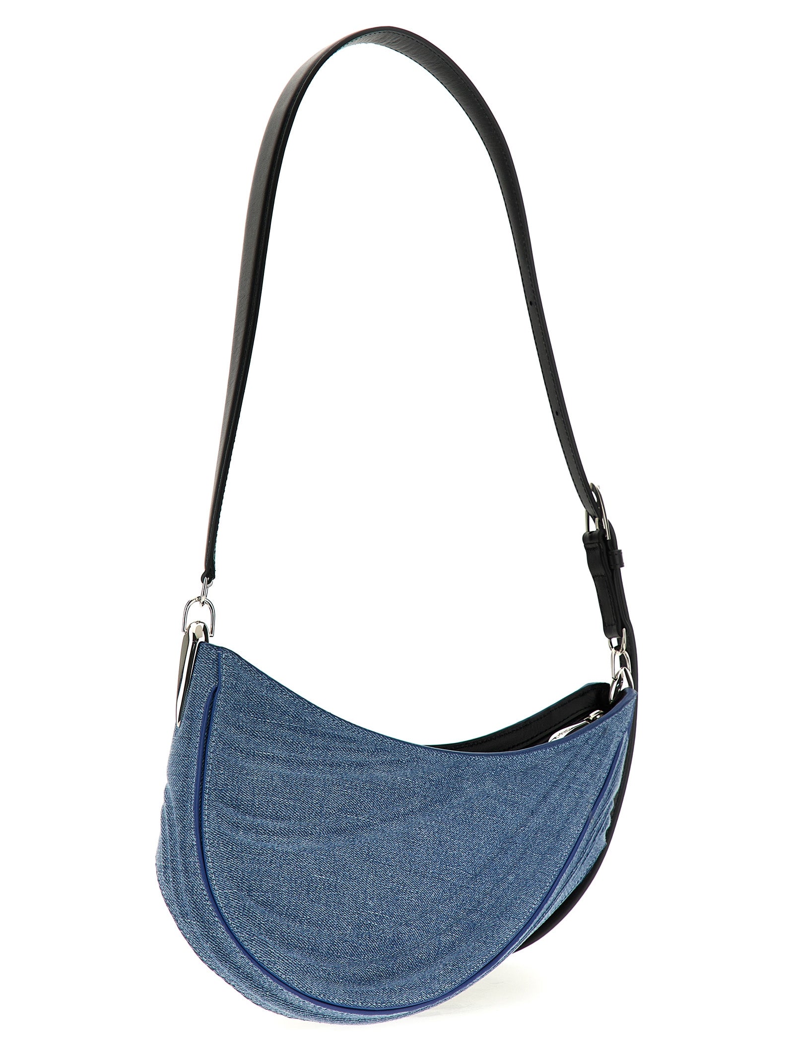 Mugler 'Medium Denim Spiral Curve 01' Shoulder Bag