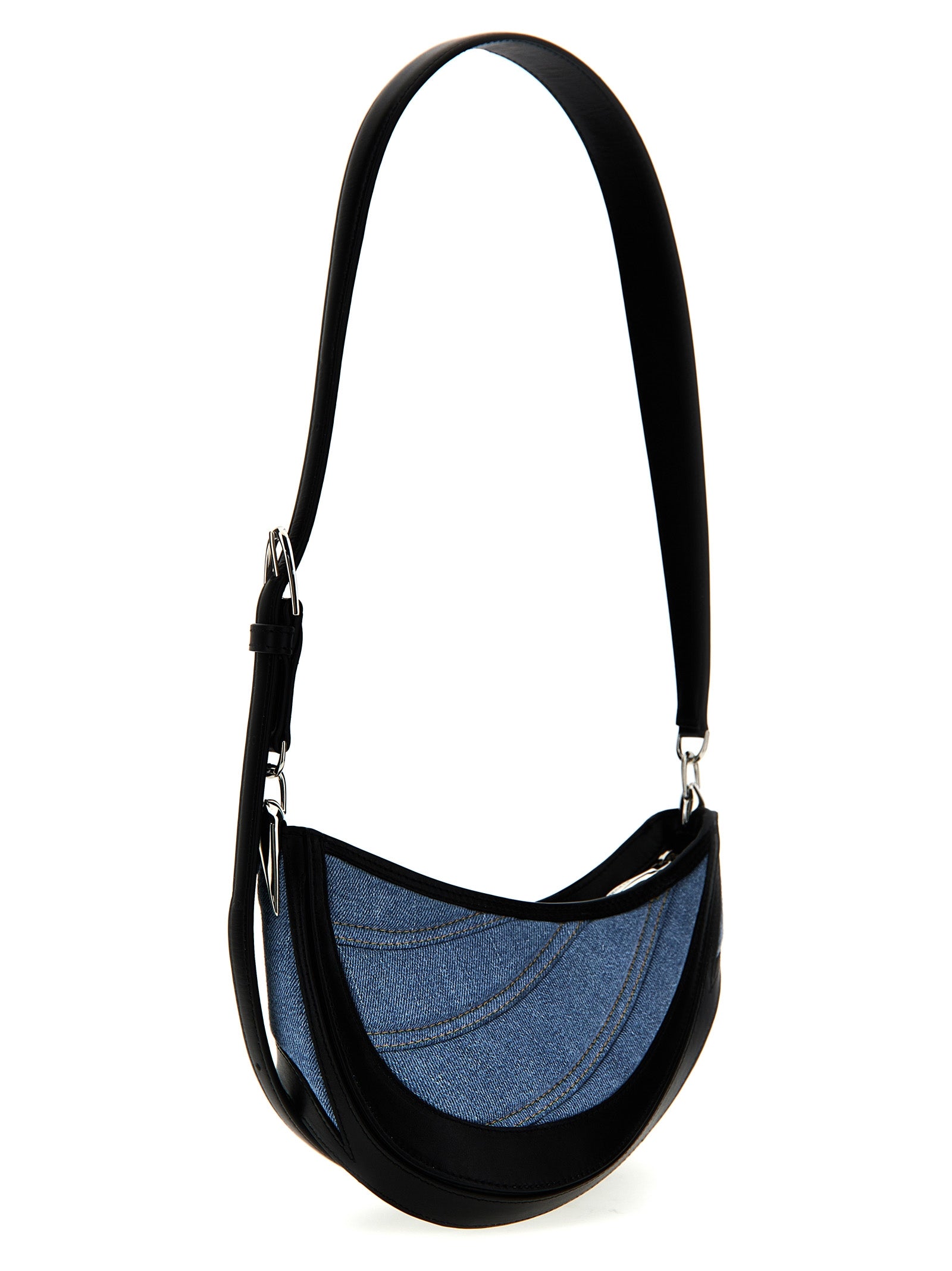 Mugler 'Small Denim Spiral Curve 01' Shoulder Bag