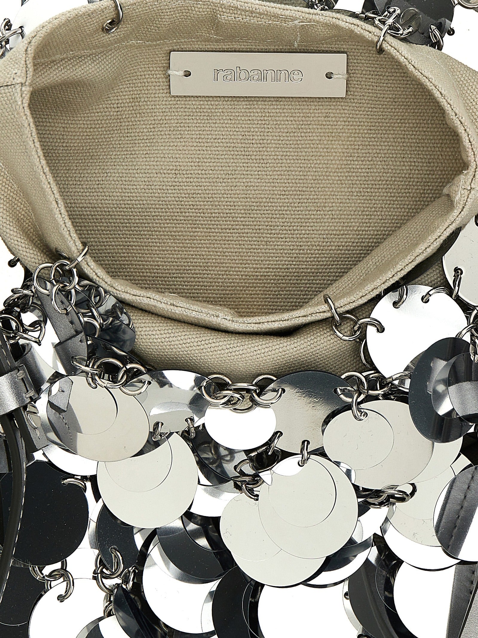 Paco Rabanne 'Silver Sparkle Discs Large' Shoulder Bag