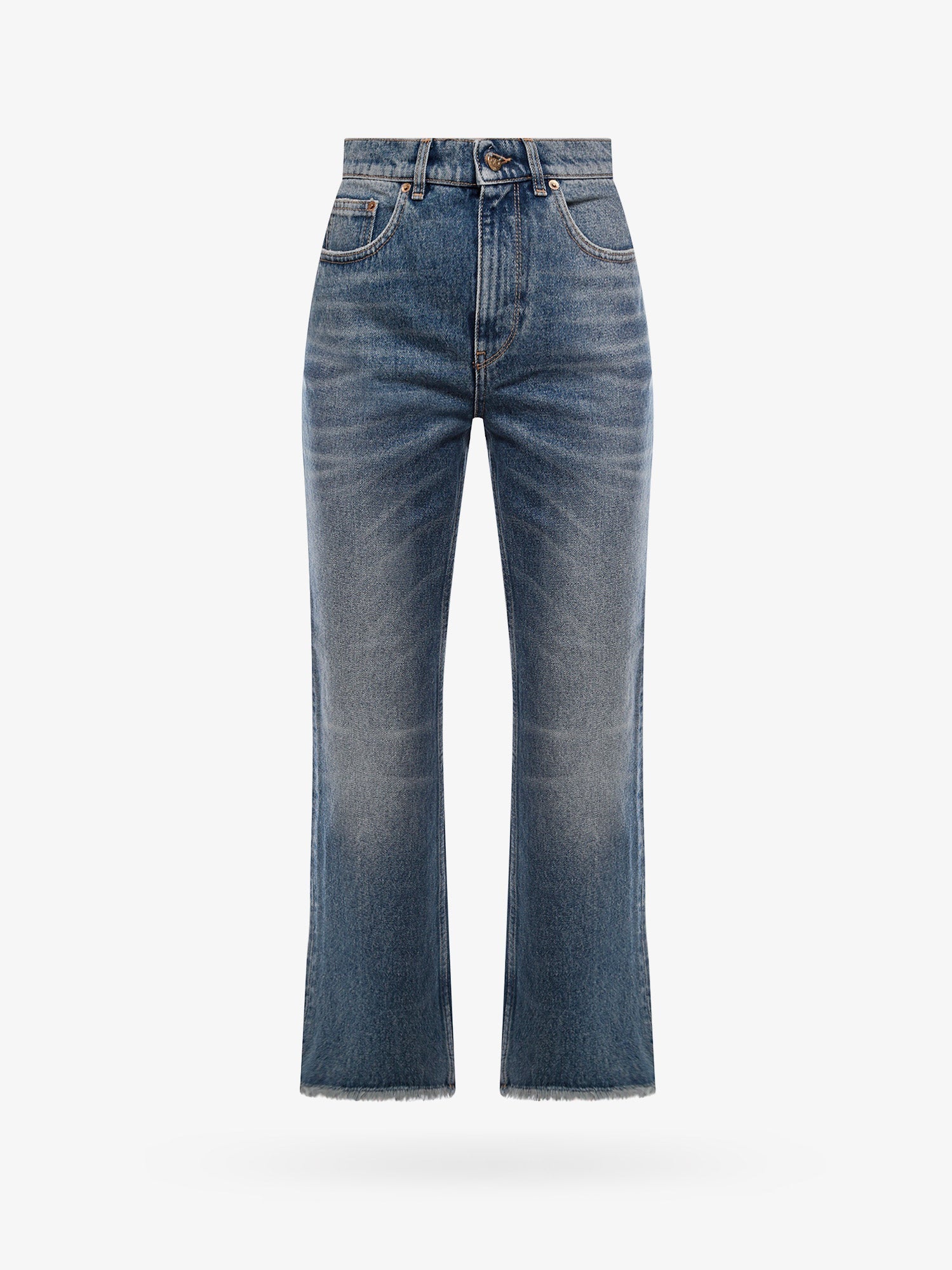 Golden Goose Derin New Cropped Flare Jeans With Back Logoed Patch