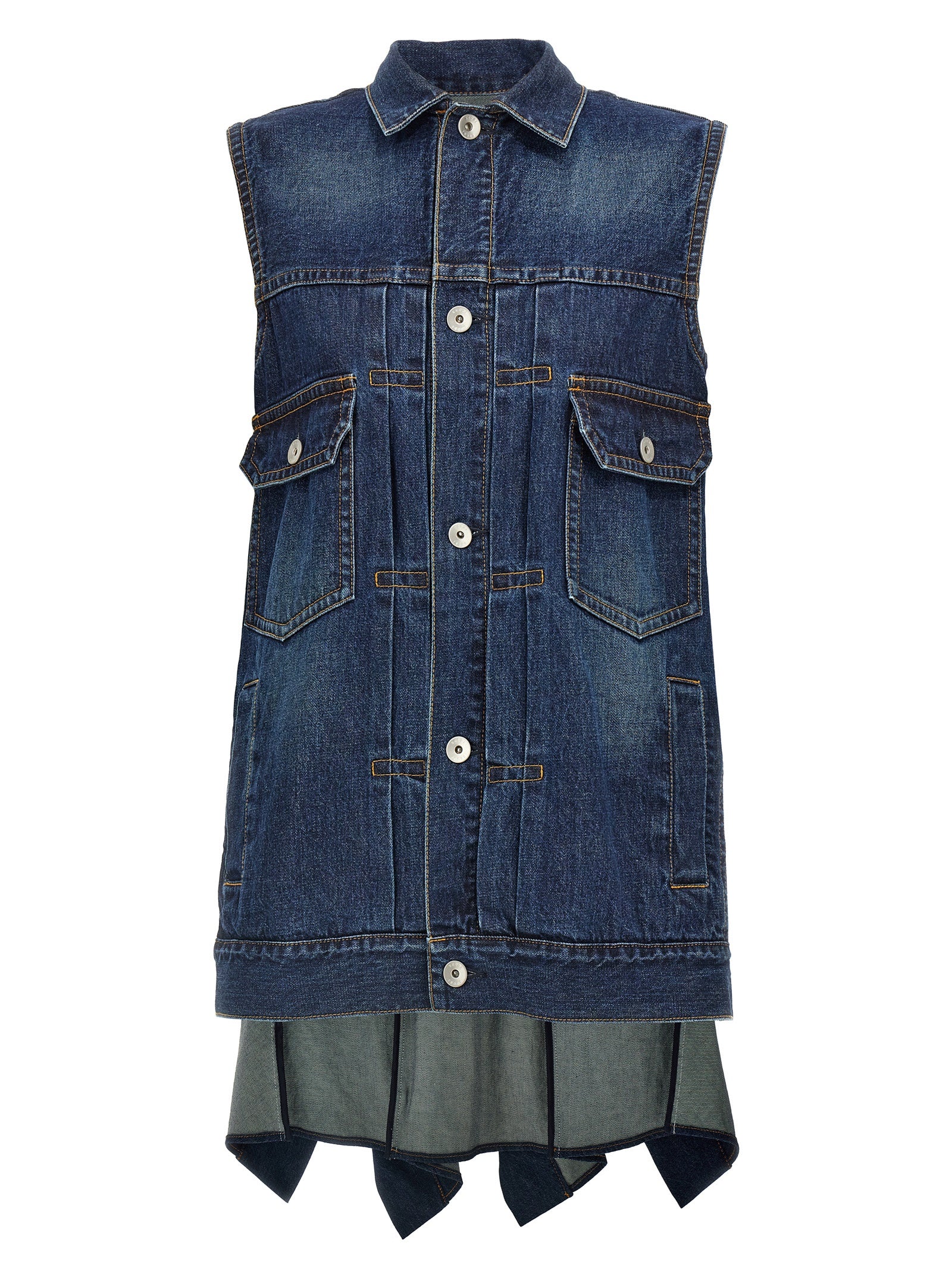 Sacai Ruffled Denim Dress