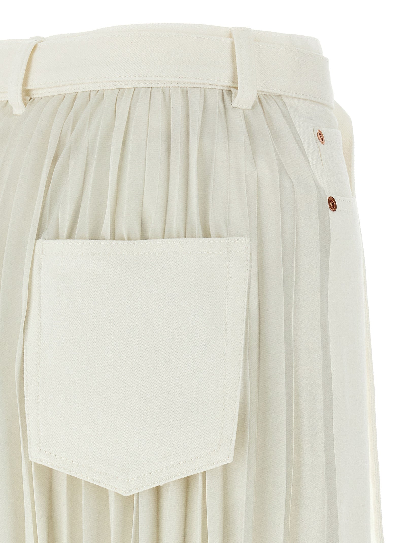 Sacai Pleated Denim Skirt