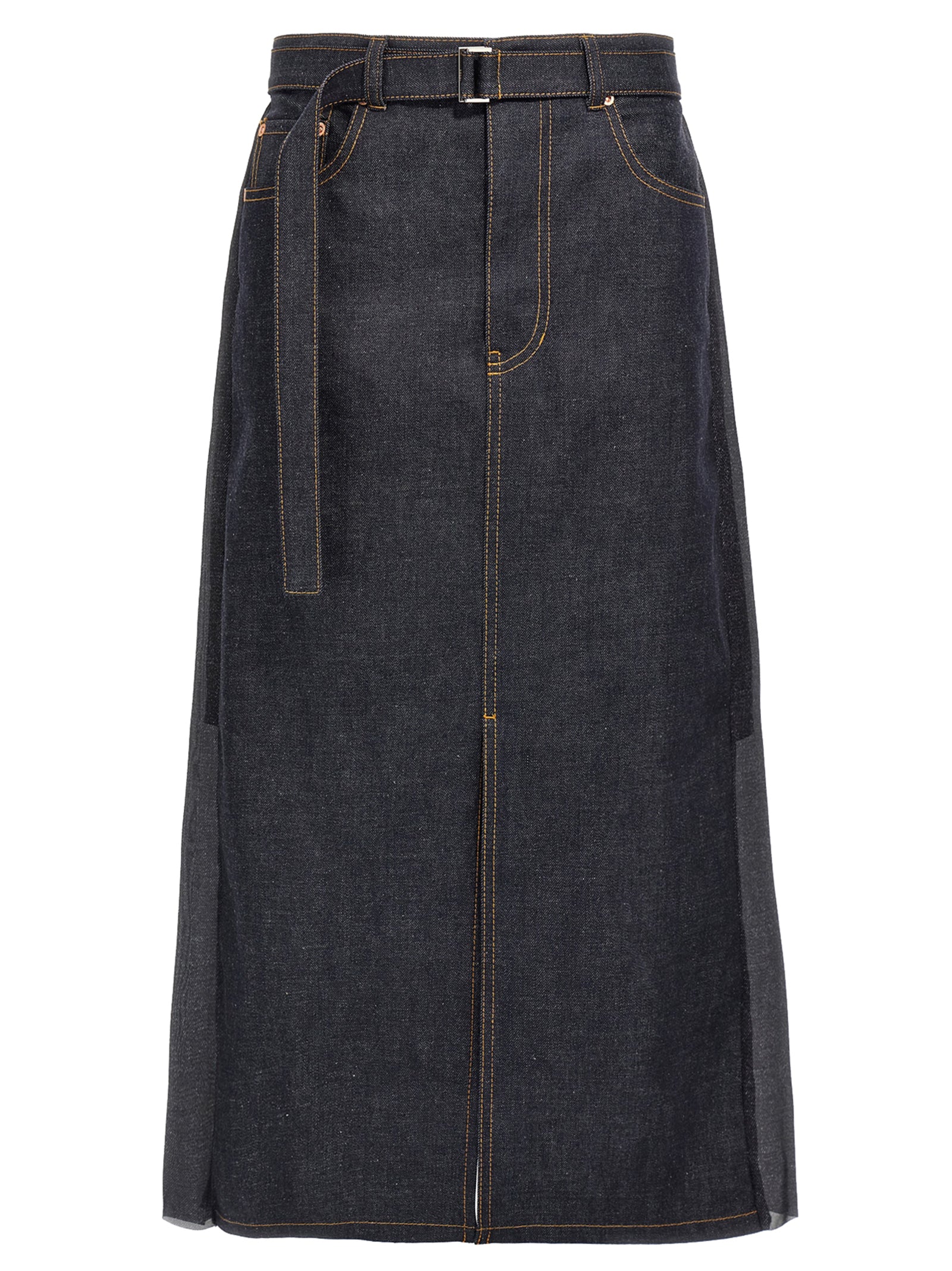 Sacai Pleated Denim Skirt