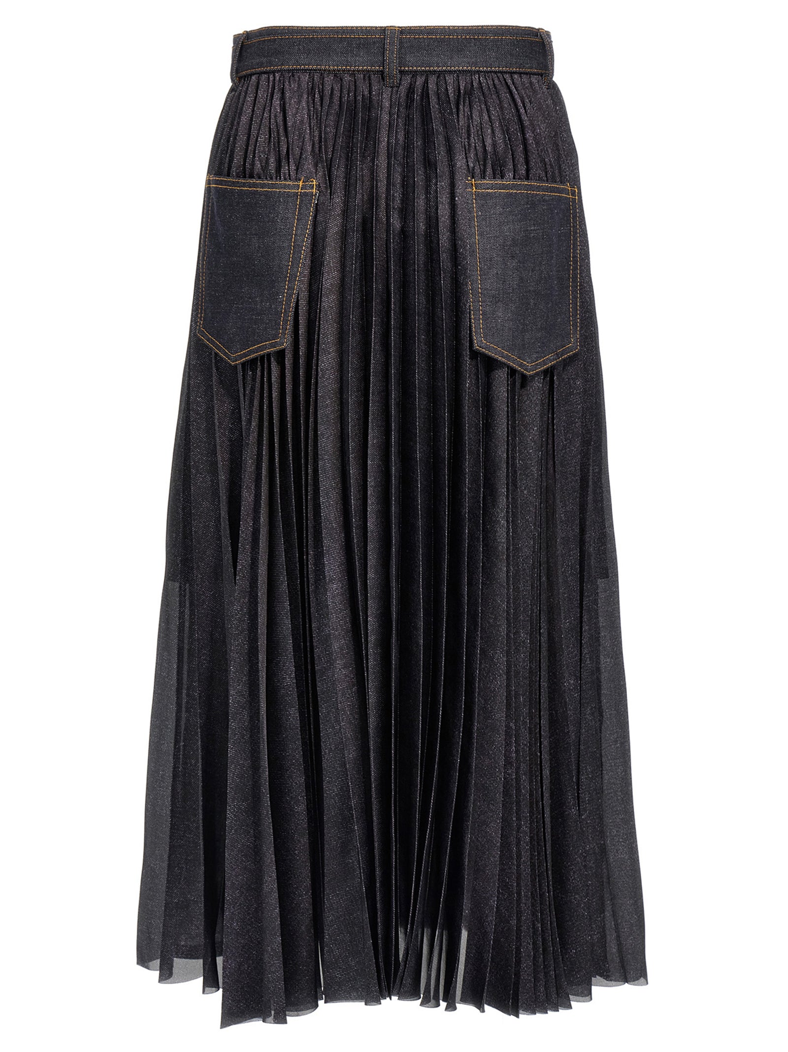 Sacai Pleated Denim Skirt