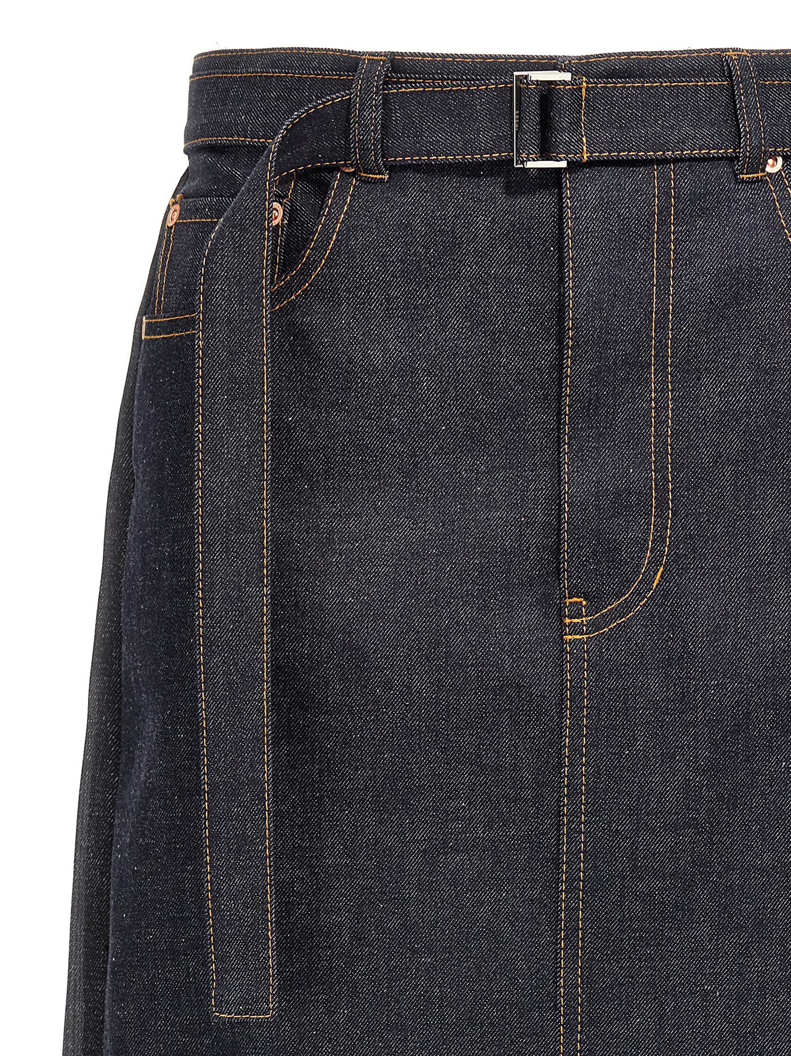 Sacai Pleated Denim Skirt