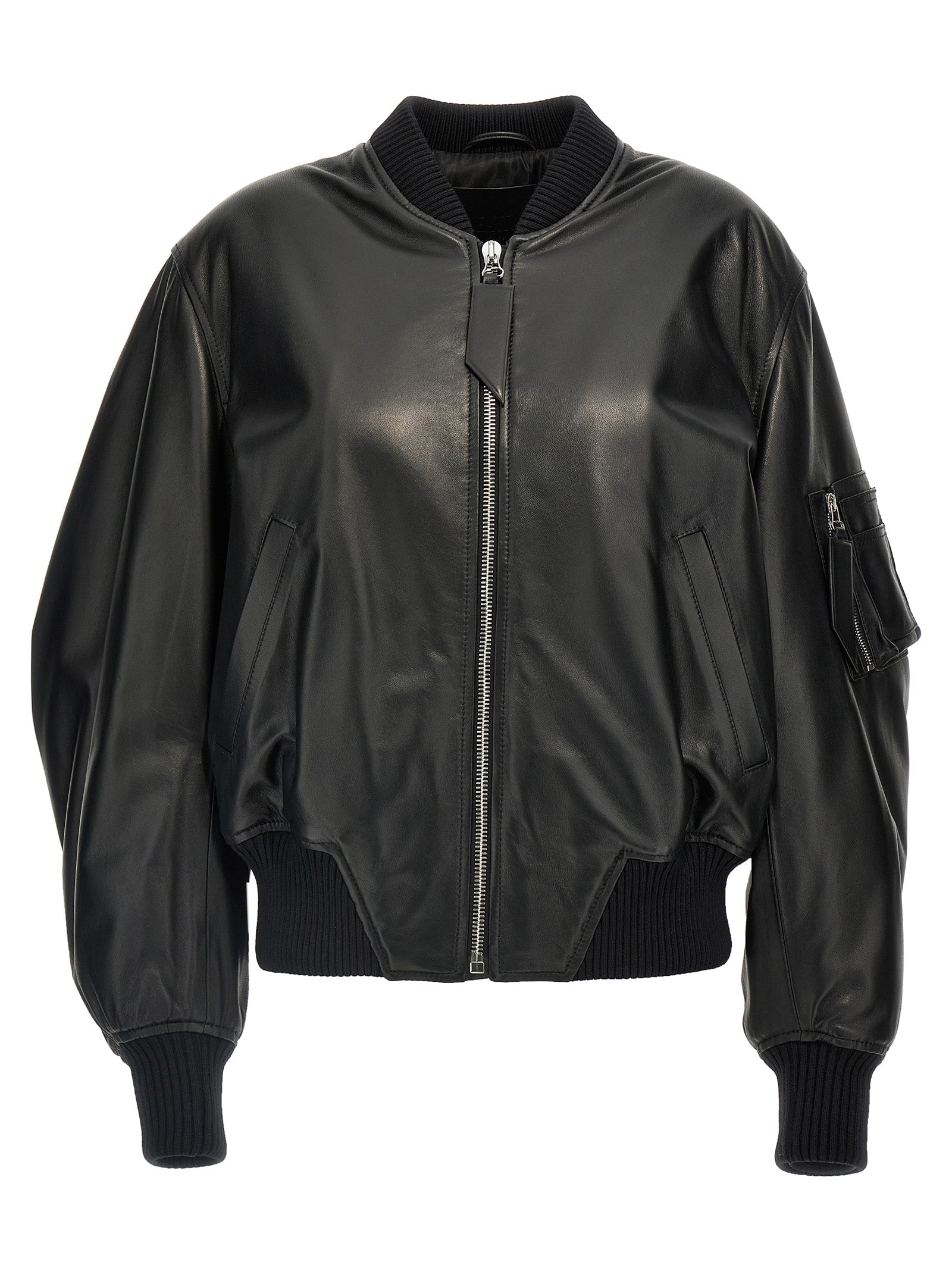 The Attico Leather Bomber Jacket