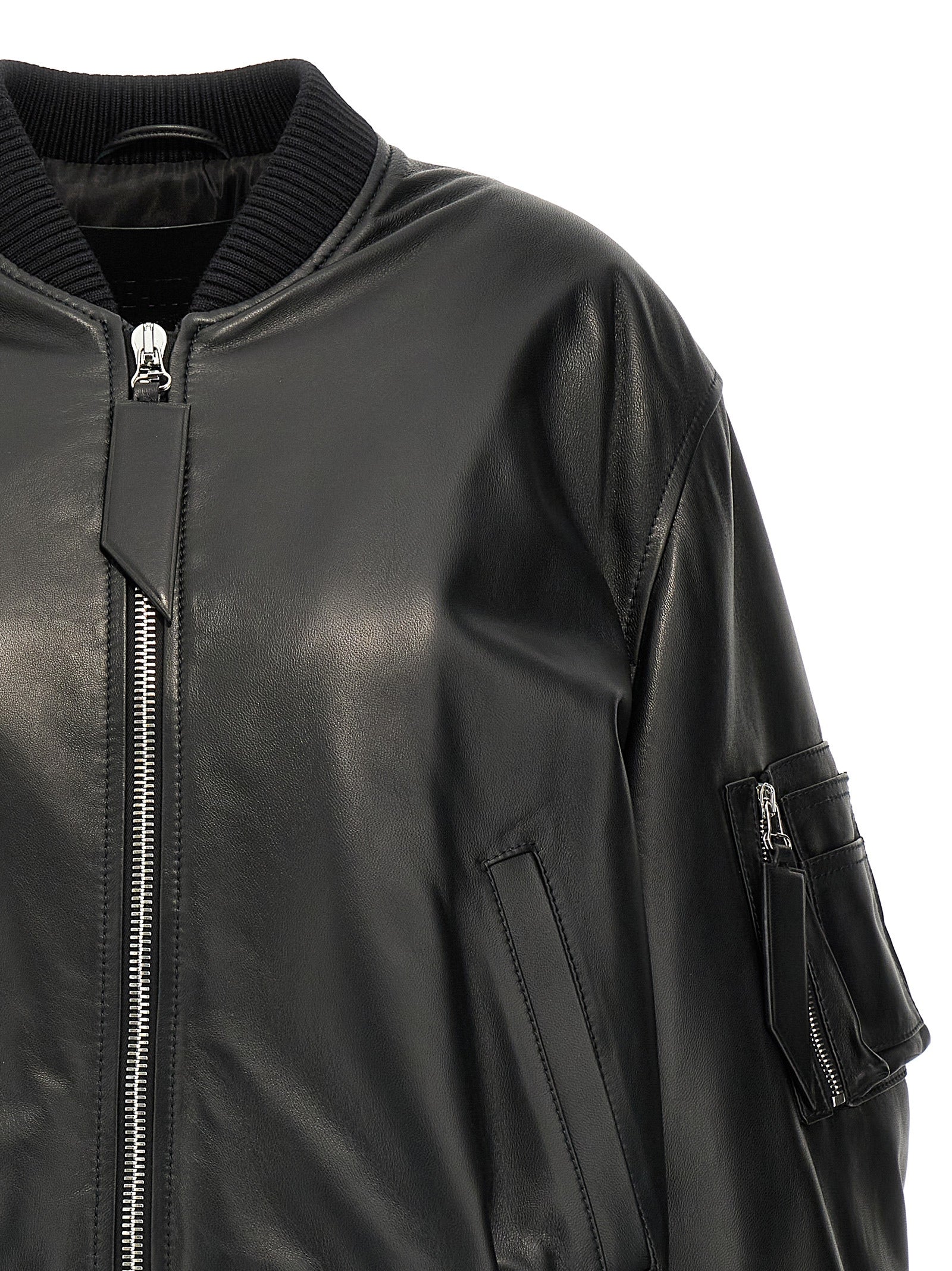 The Attico Leather Bomber Jacket