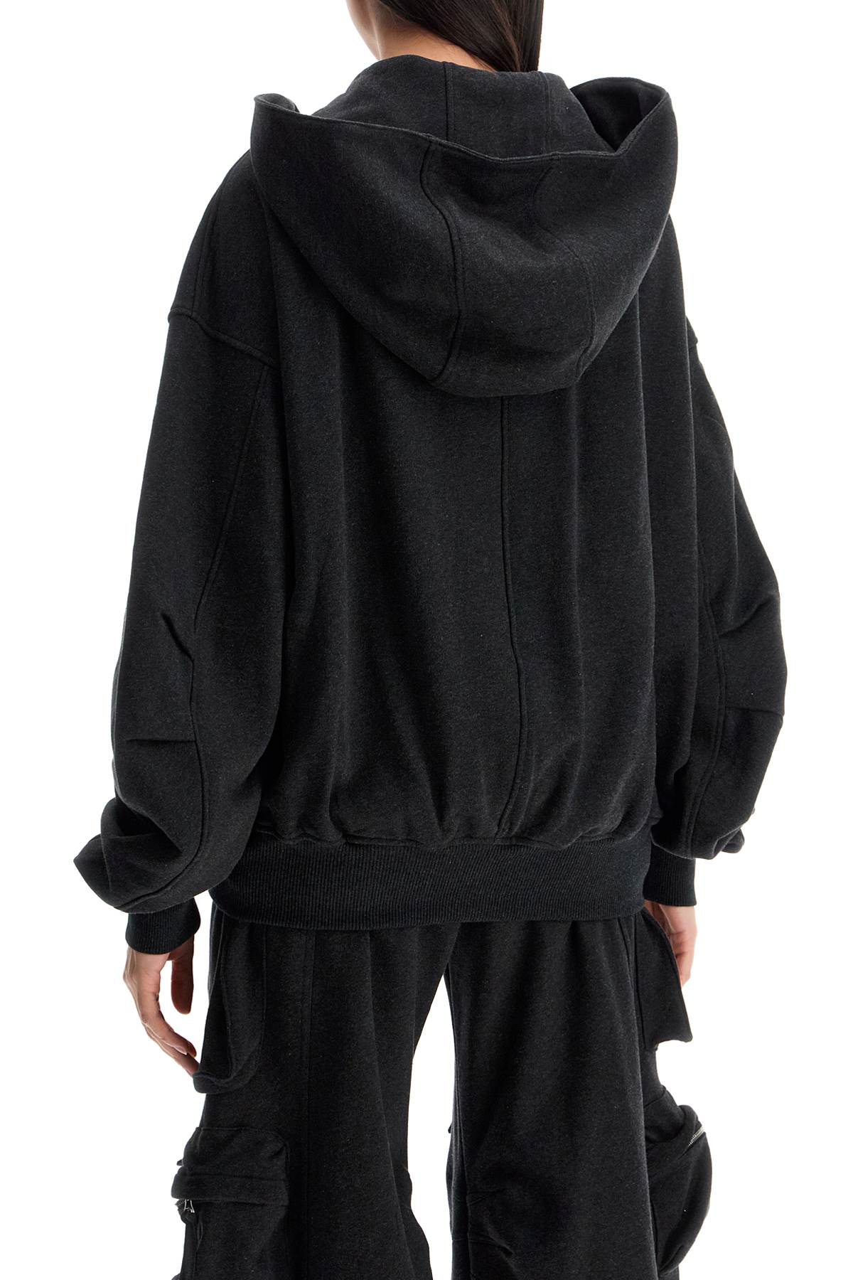 The Attico Oversized Black Gradient Zip Hoodie