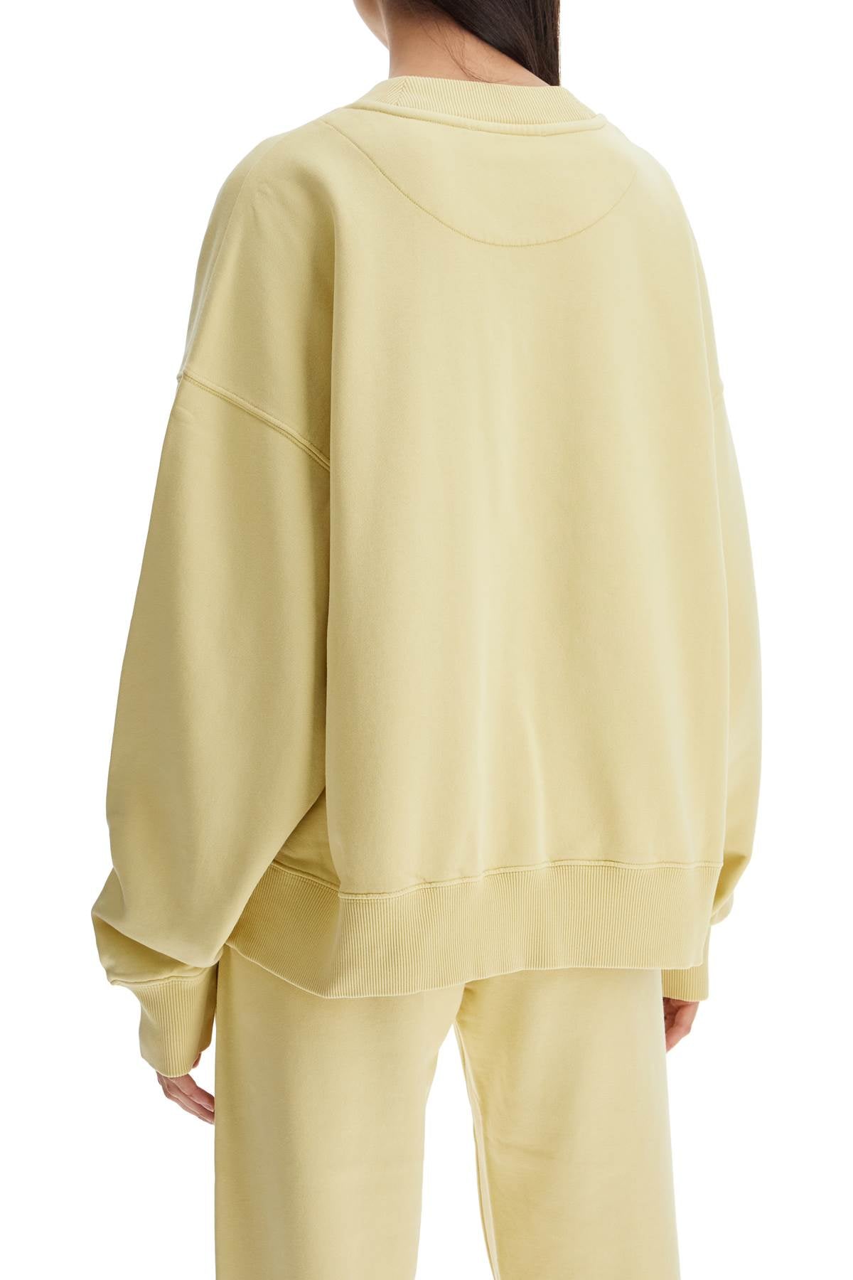 The Attico Oversized Hoodie Fade Dusty Yellow In Cotton