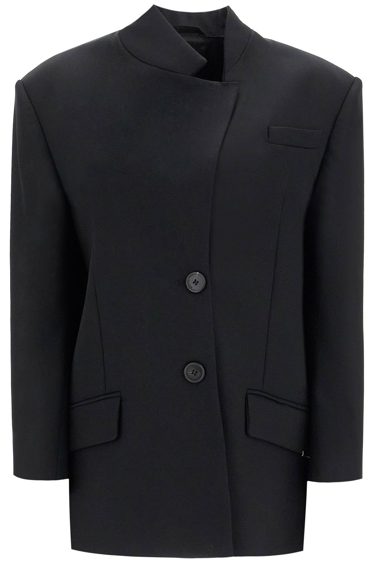 The Attico Asymmetric Wool Blazer For