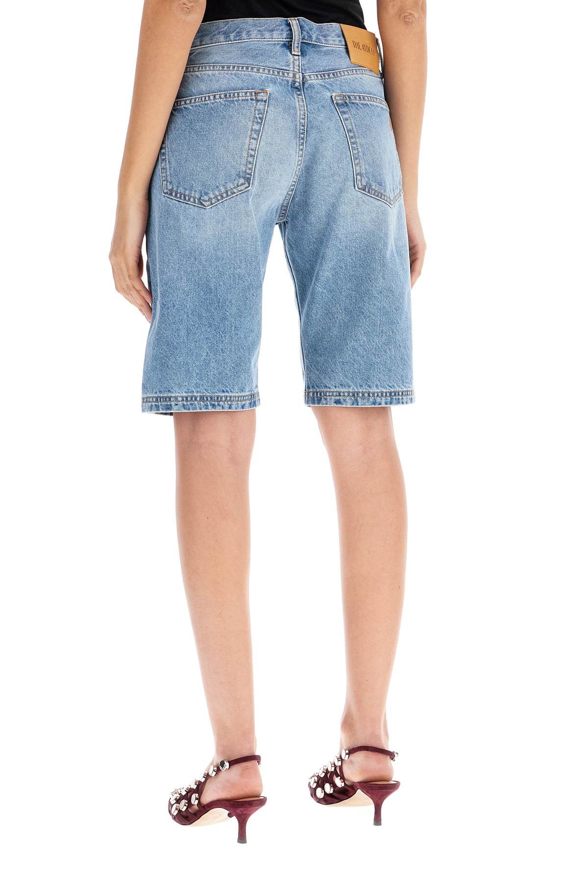 The Attico Denim Boyfriend Bermuda Shorts For