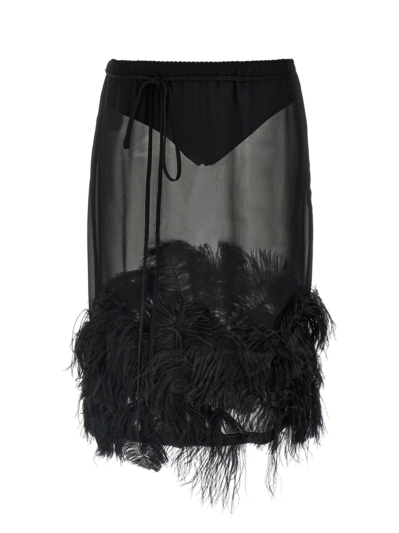 The Attico Feather Midi Skirt