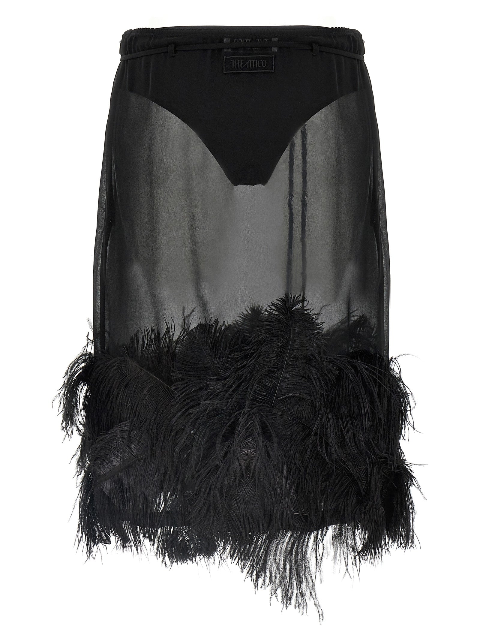 The Attico Feather Midi Skirt