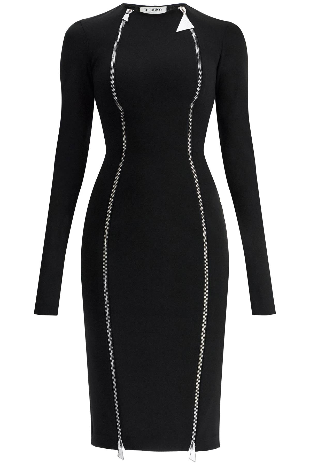 The Attico Midi Dress With Double Zipper Detail