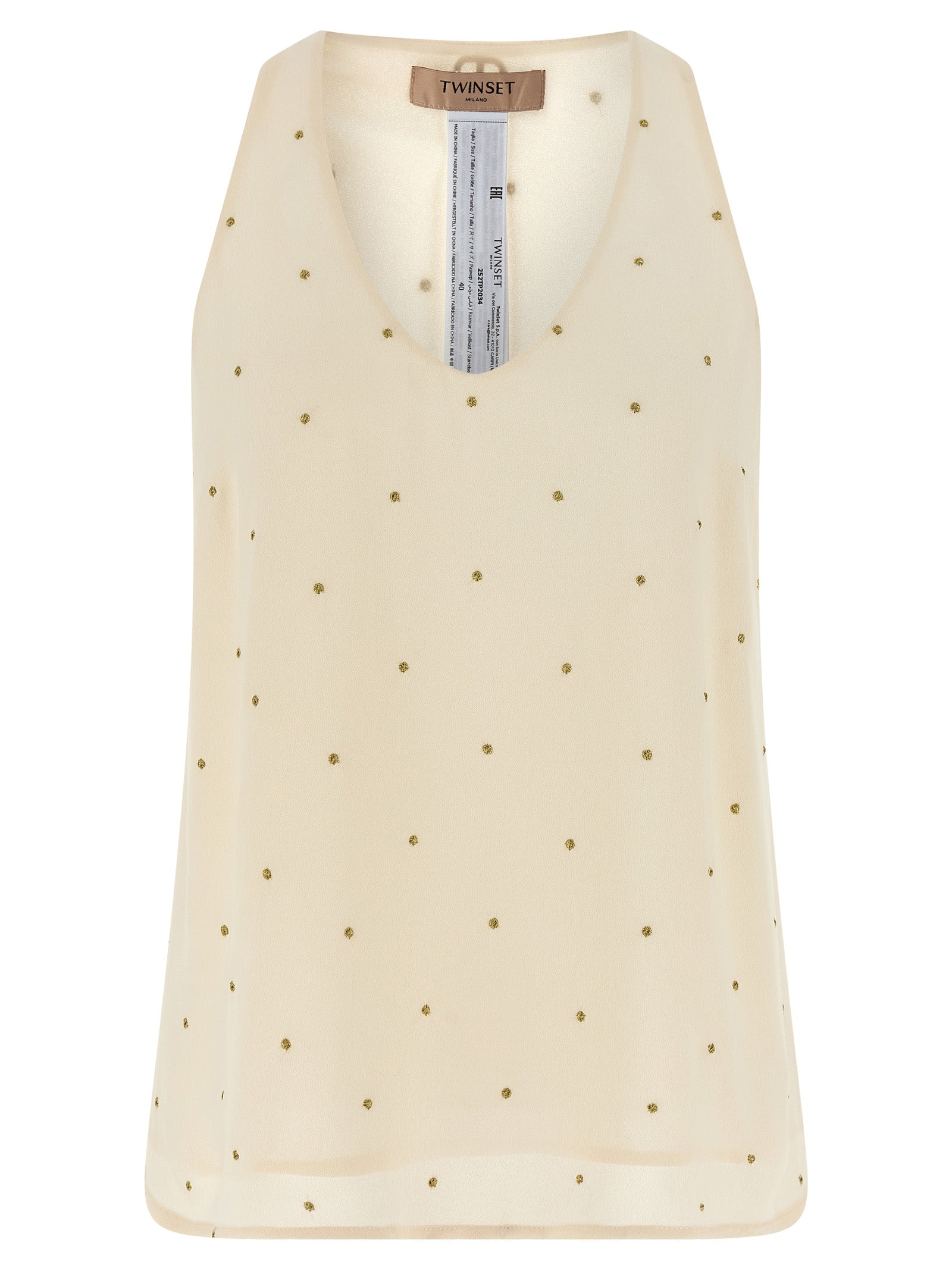 Twin Set Lurex Embroidery Tank Top