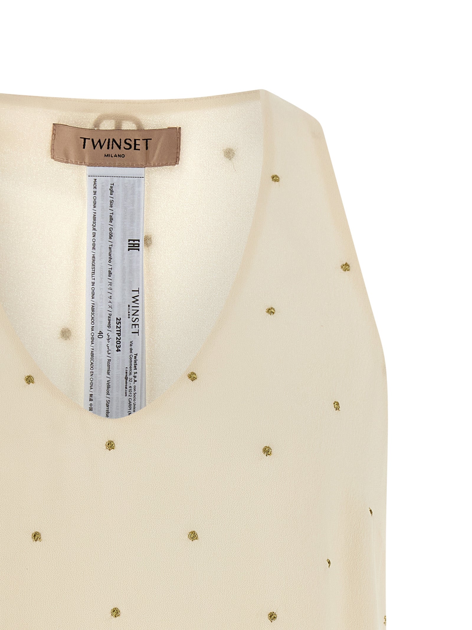 Twin Set Lurex Embroidery Tank Top