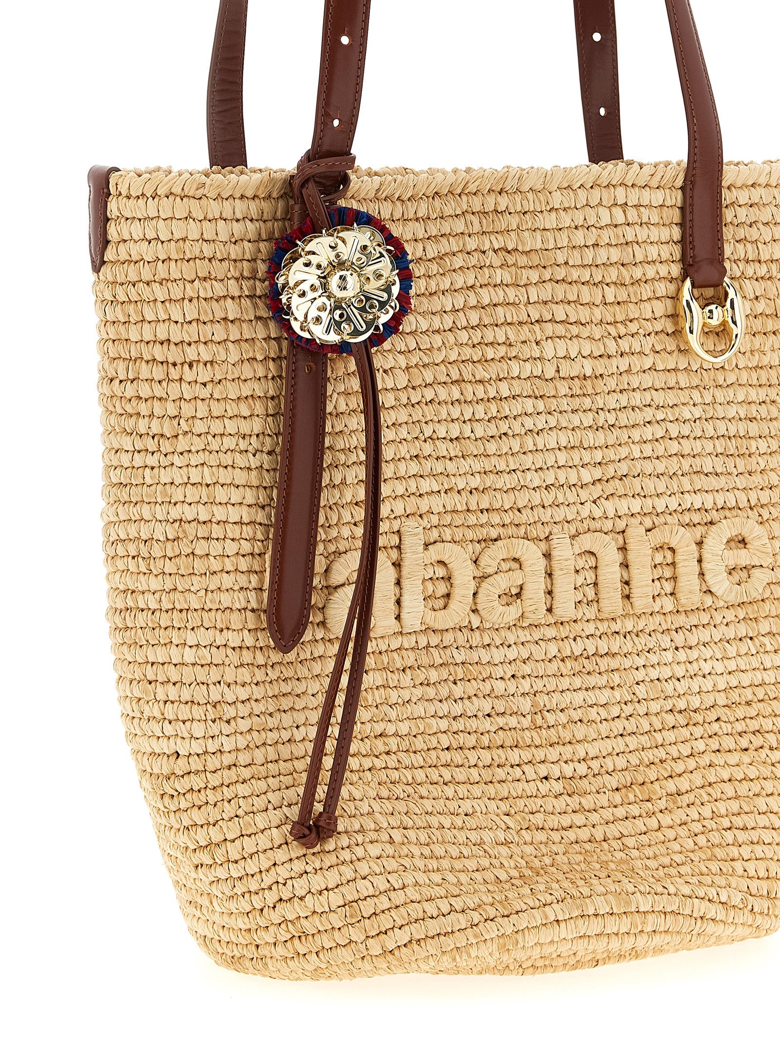 Paco Rabanne 'Natural Raffia Tote Bag' Shopping Bag
