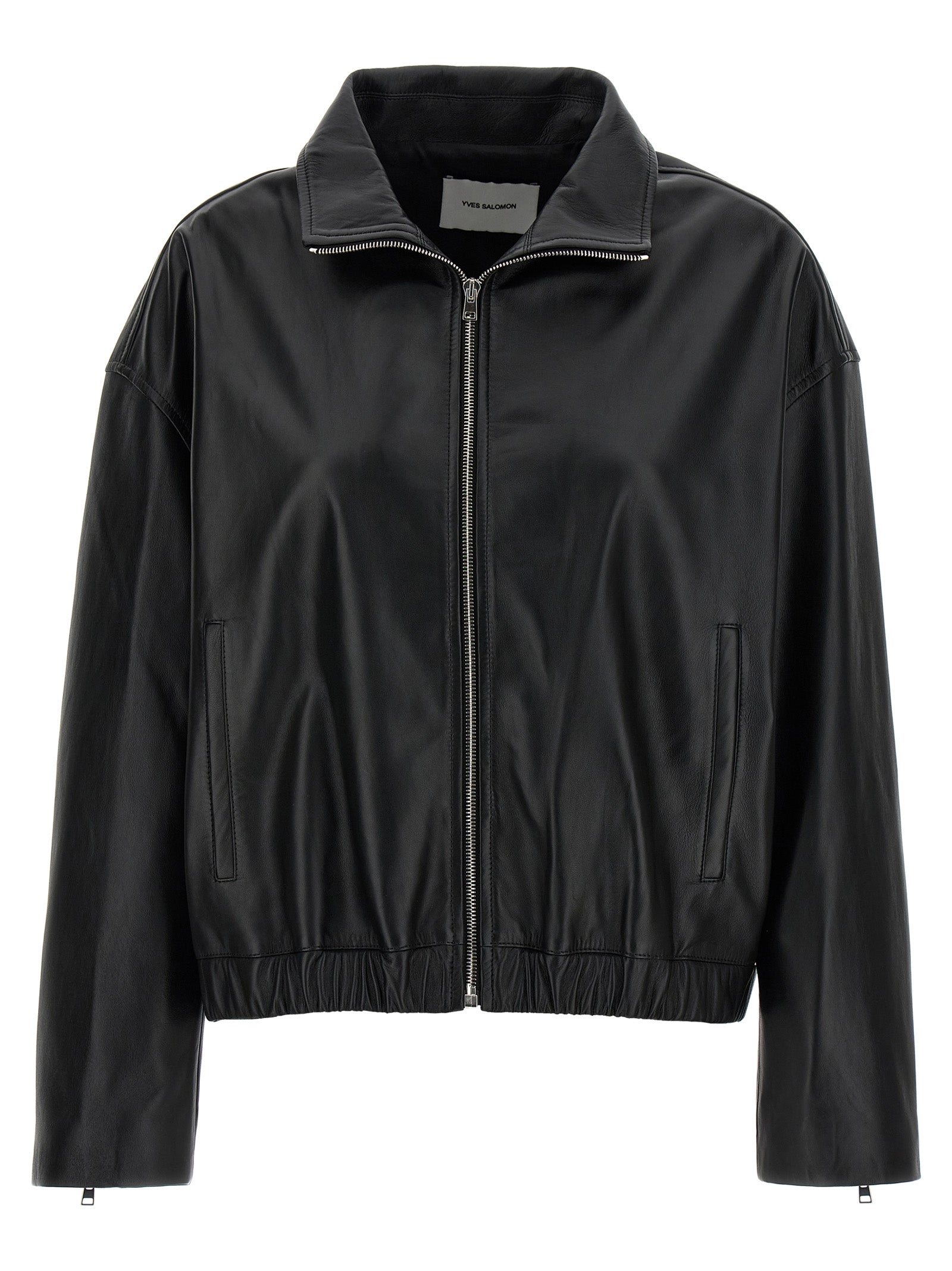 Yves Salomon Leather Bomber Jacket