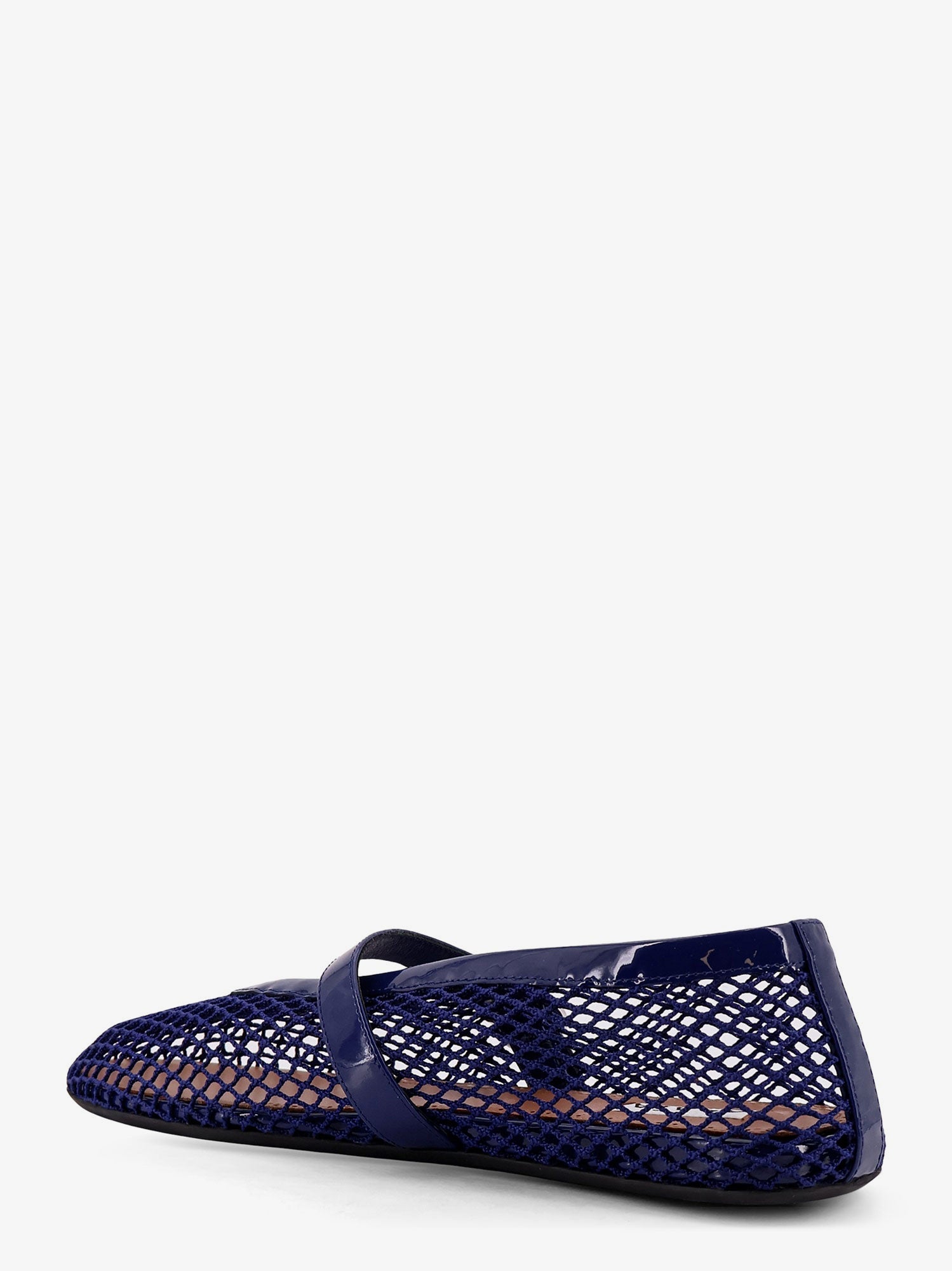 Alaïa Mesh Ballet Flats With Patent Leather Profile
