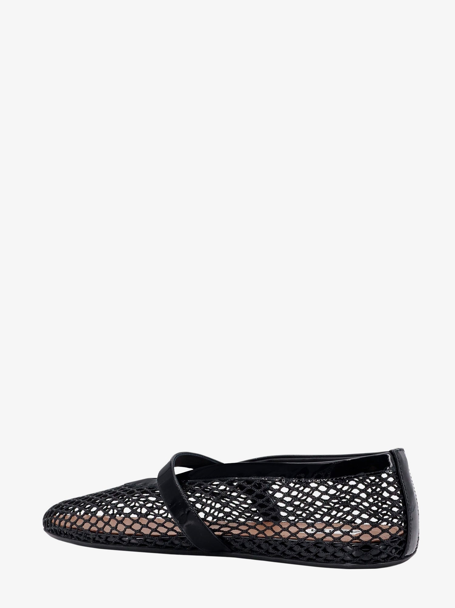 Alaïa Fishnet Ballerinas With Patent Leather Profiles