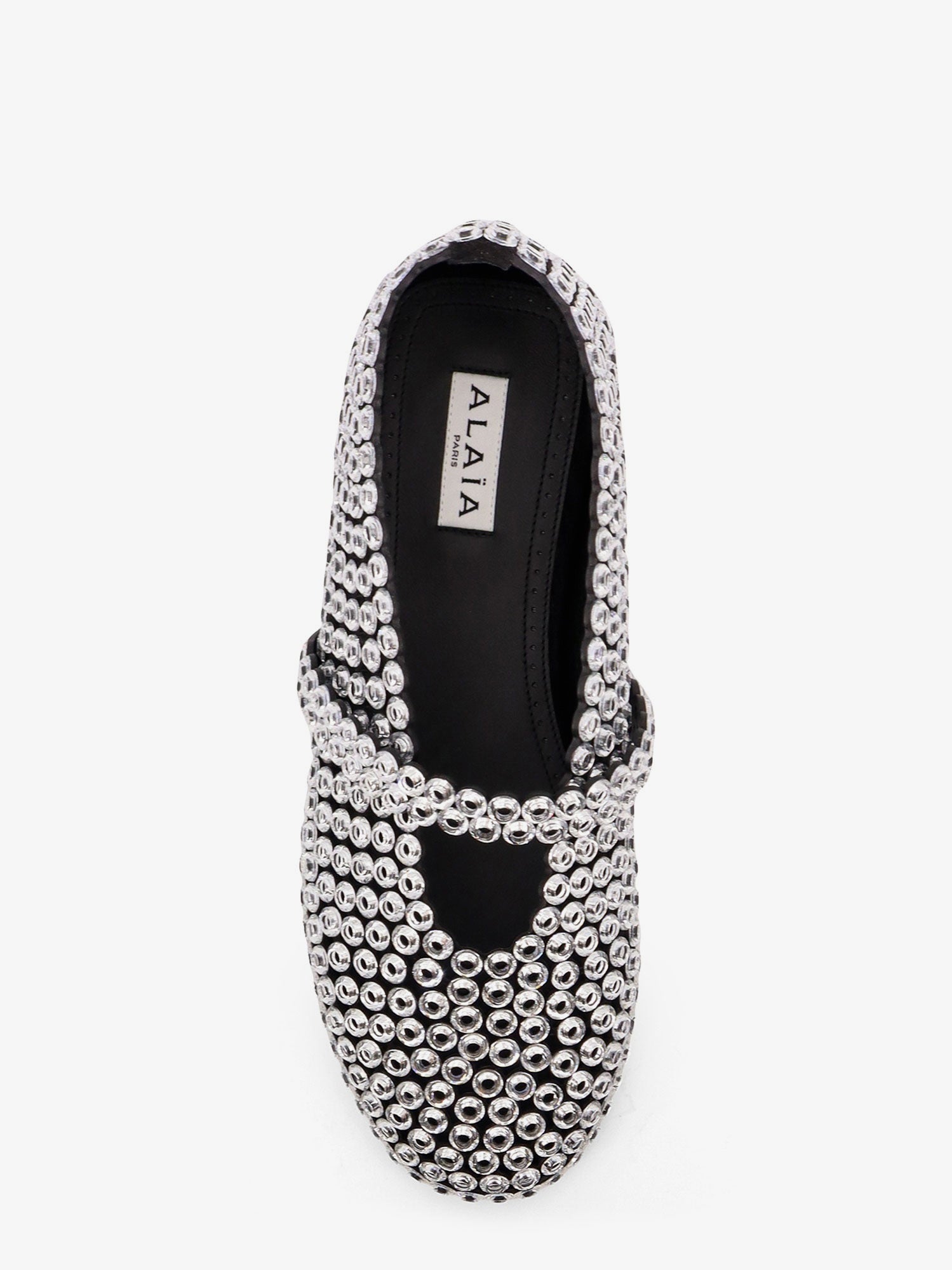 Alaïa Ballet Flats Suede And Rubber Ballerinas With Glass Eyelets
