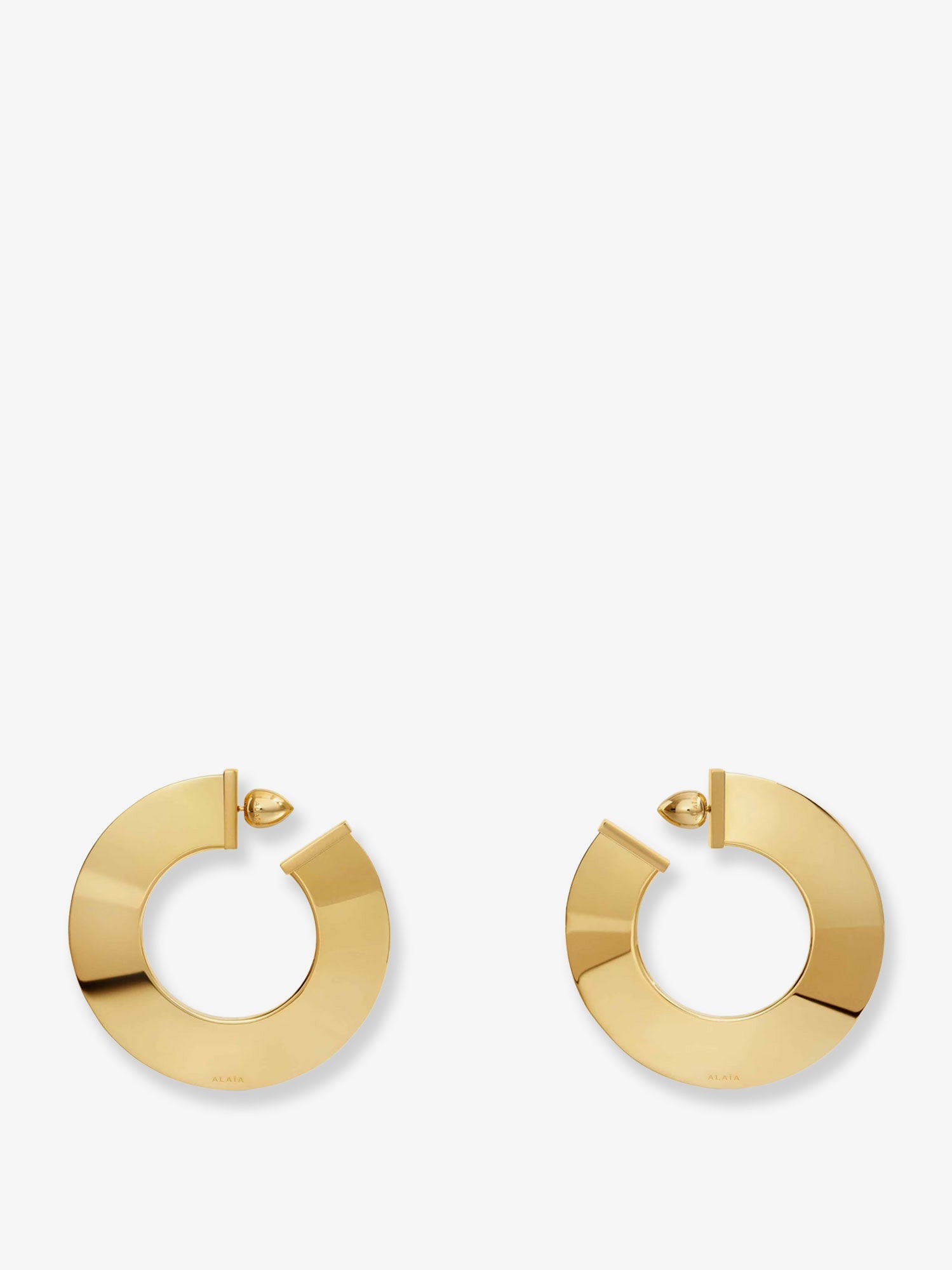 Alaïa Blade Hoop S Earrings With Logo Detail