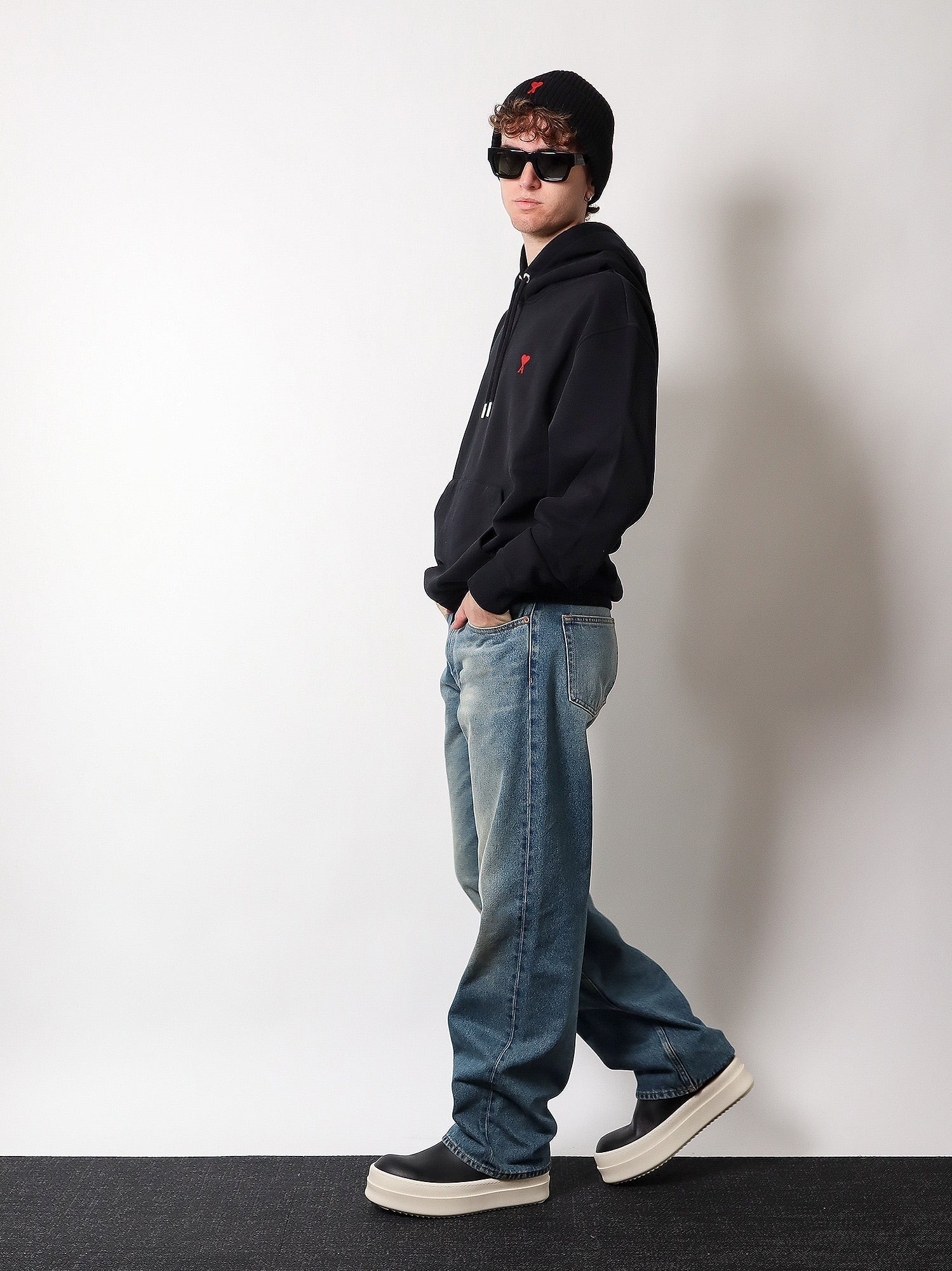 AMI Paris Cotton Sweatshirt With Iconic Embroidery