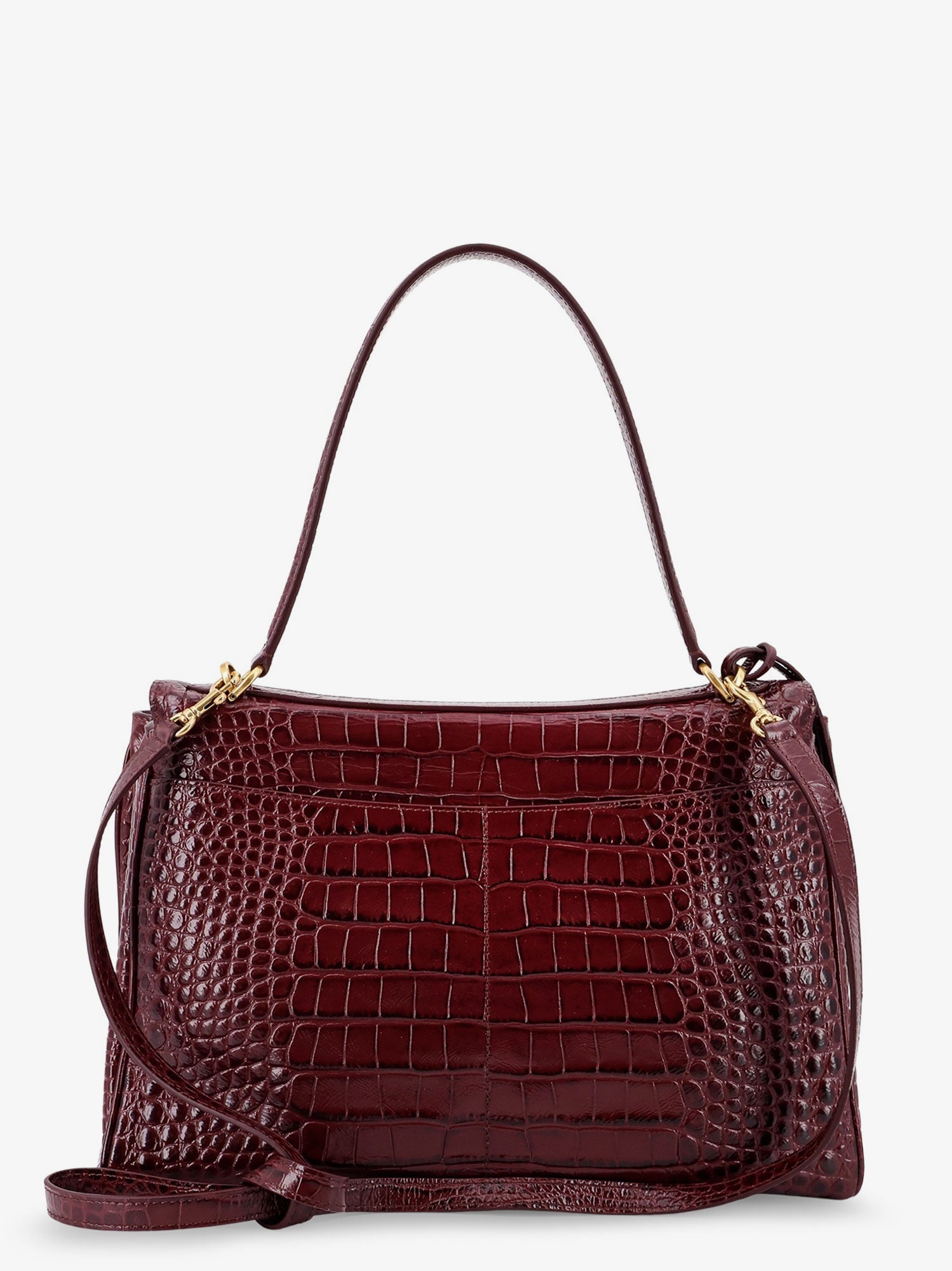 Balenciaga Rodeo Leather Shoulder Bag With Croco Effect