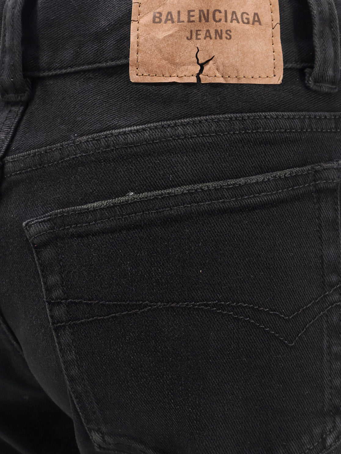 Balenciaga Denim Trousers With Frayed Edges