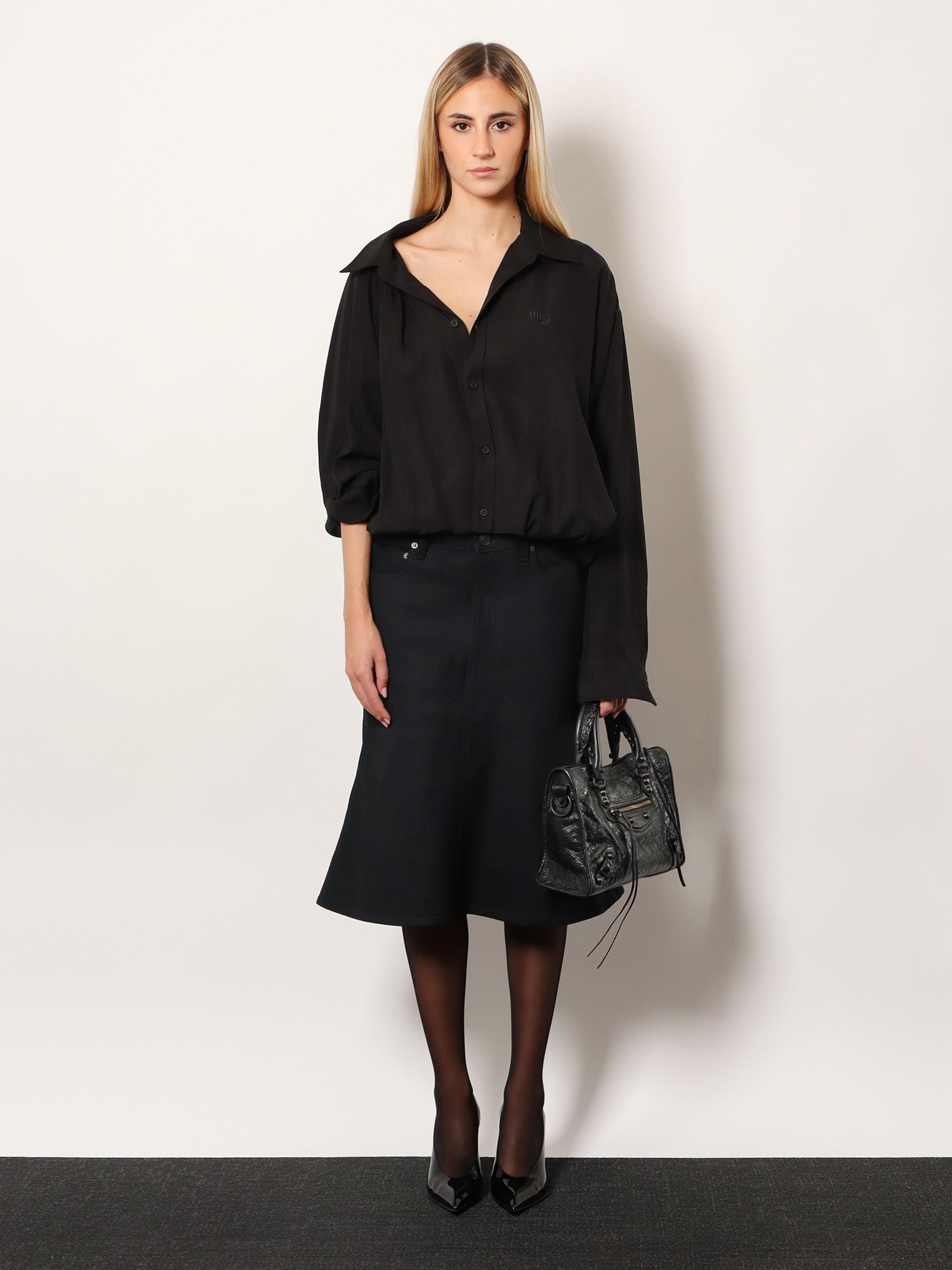 Balenciaga One Shoulder Lyocell Shirt