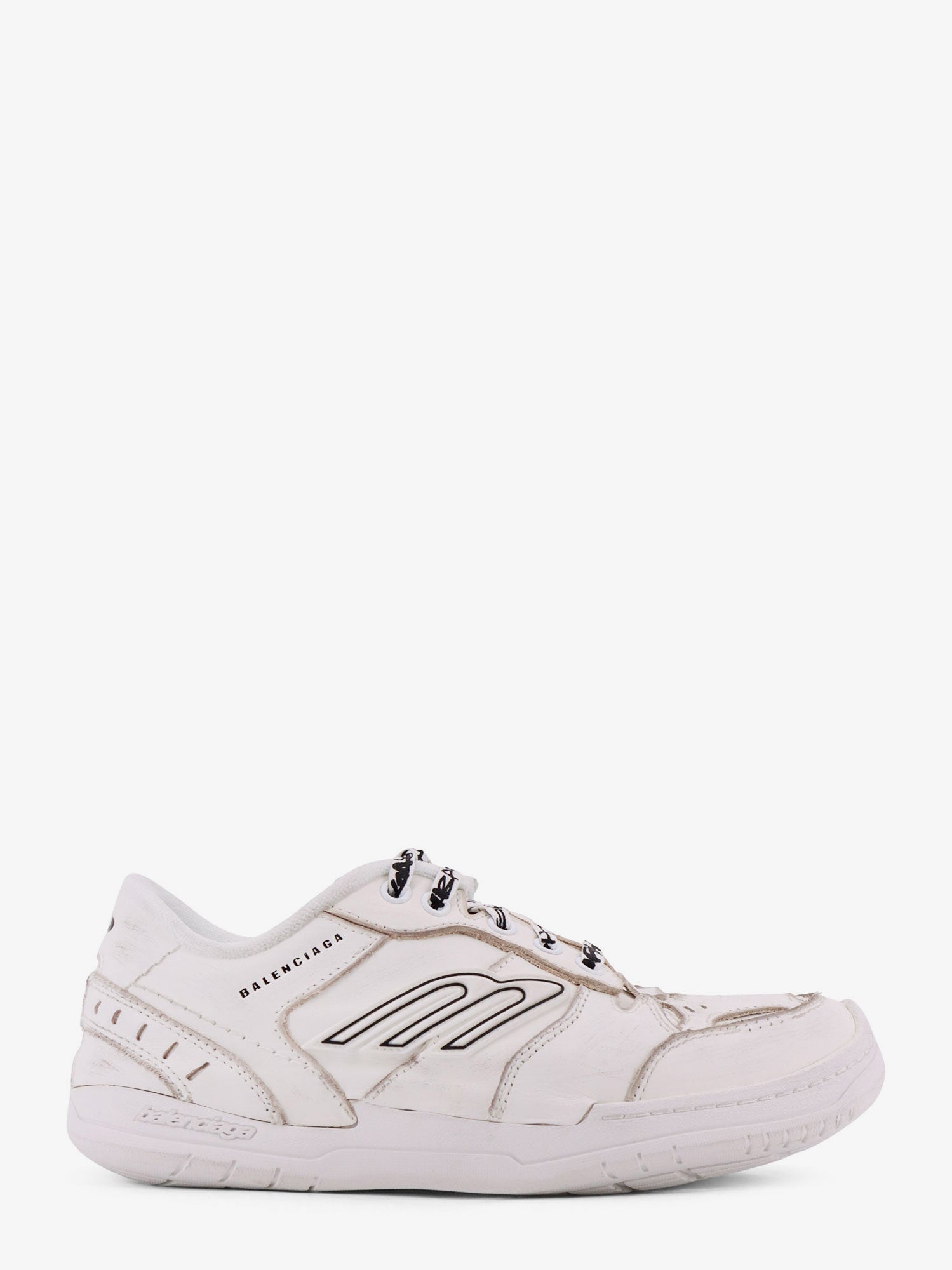 Balenciaga Hamptons Worn-out Leather Low-top Sneakers