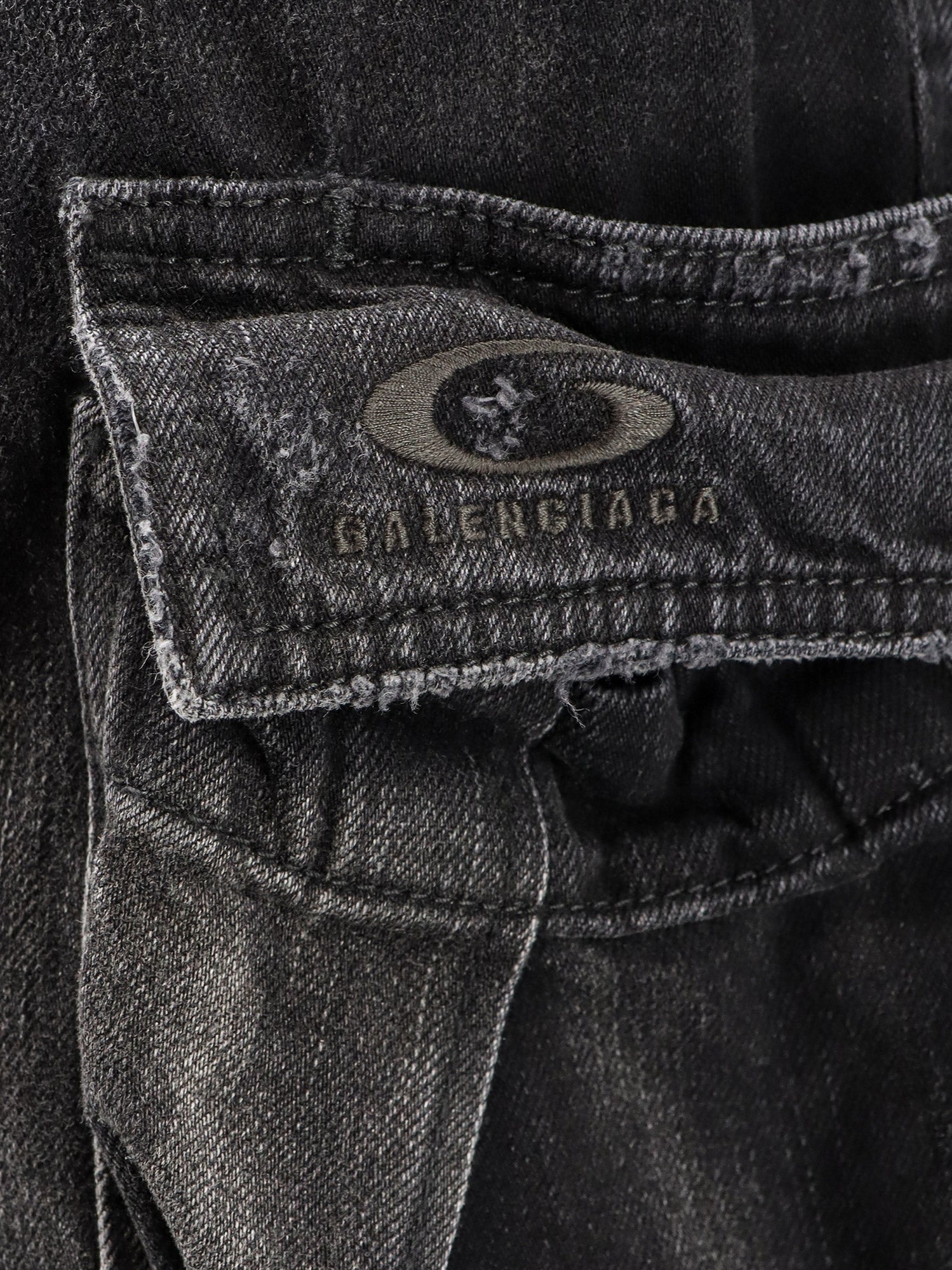 Balenciaga Cargo Black Denim Trousers