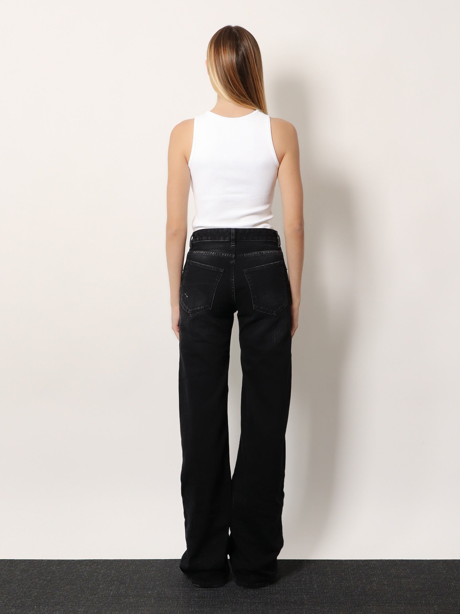 Balenciaga Wide Leg Black Denim Trousers