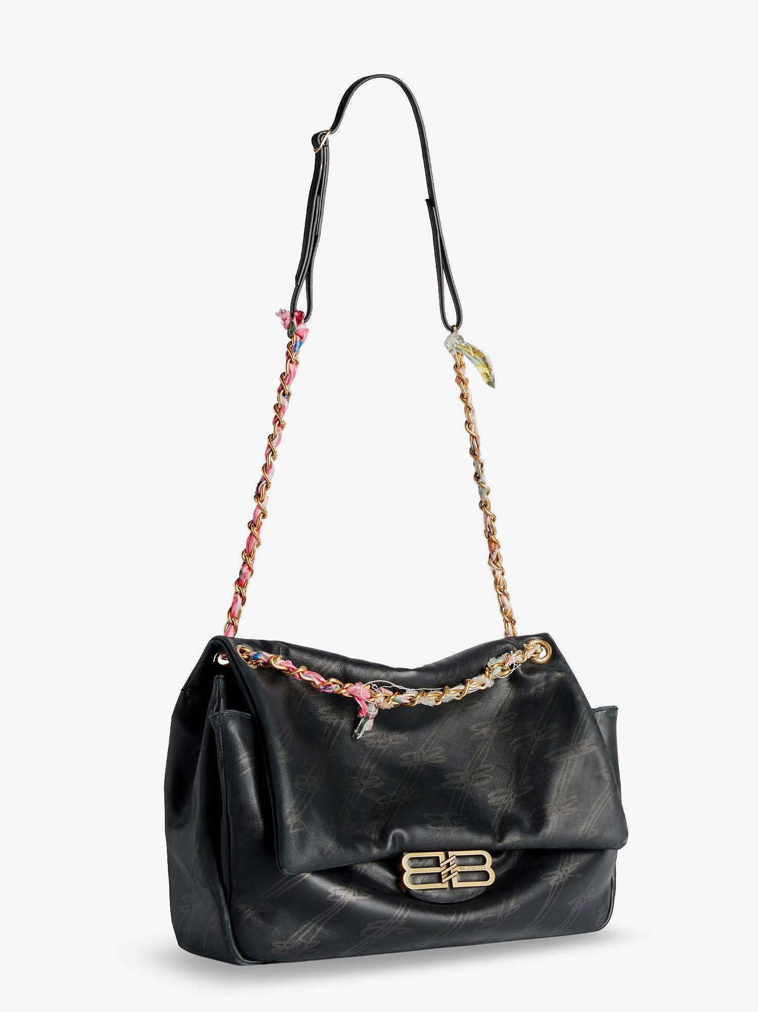 Balenciaga Darling Leather Shoulder Bag With Bb Logo On The Front