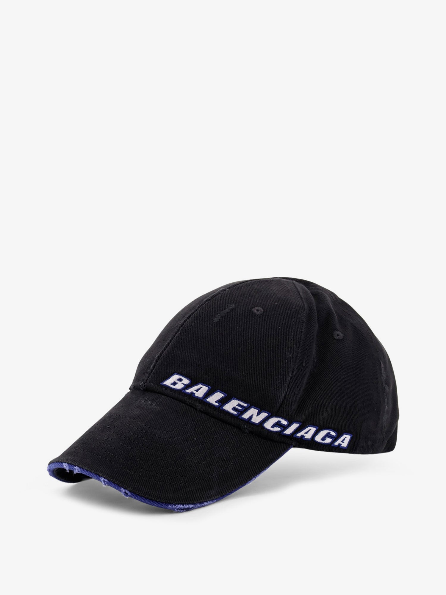 Balenciaga Cotton Baseball Hat With Distressed Effect