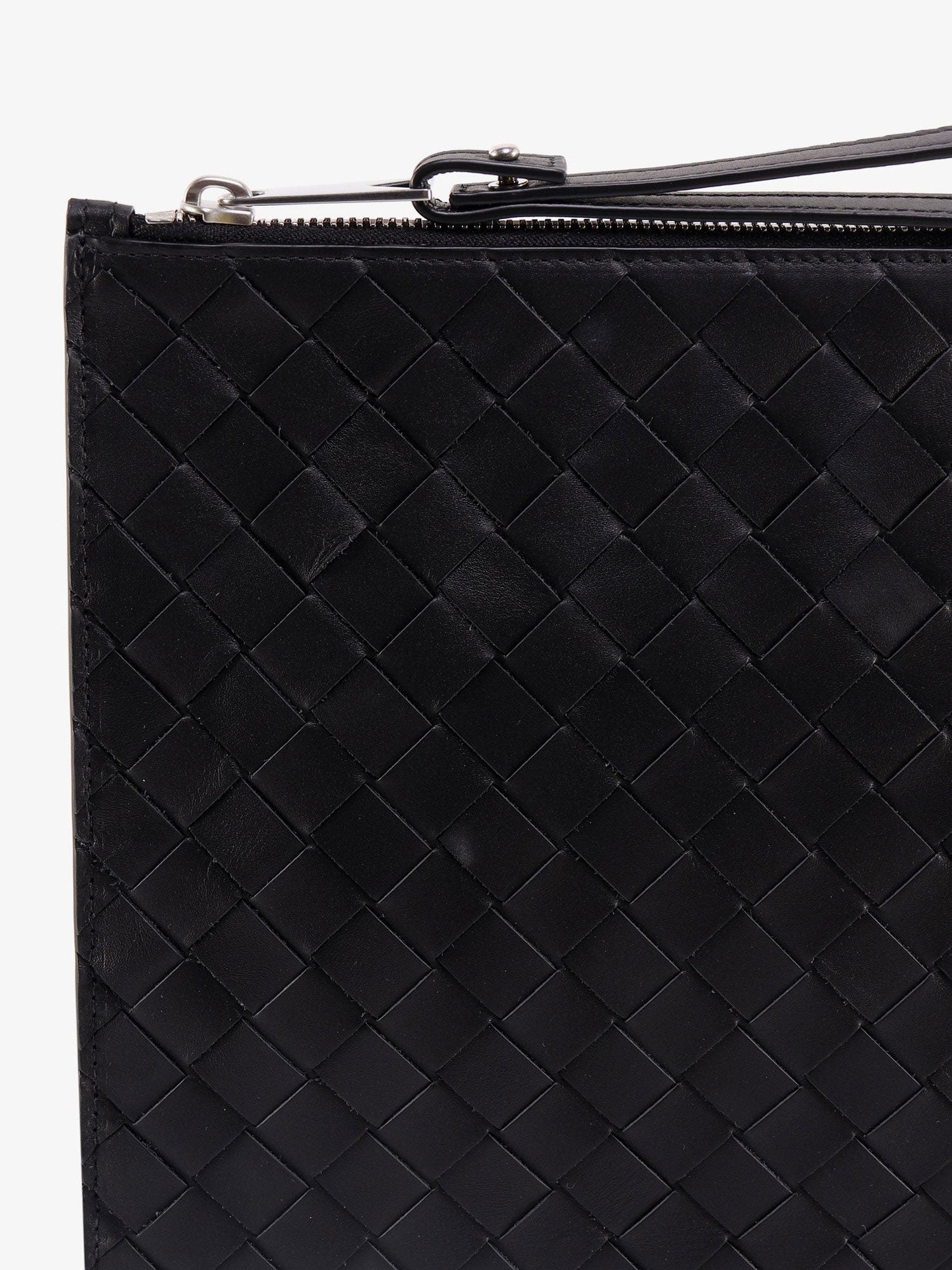 Bottega Veneta Leather Clutch With Intrecciato Motif