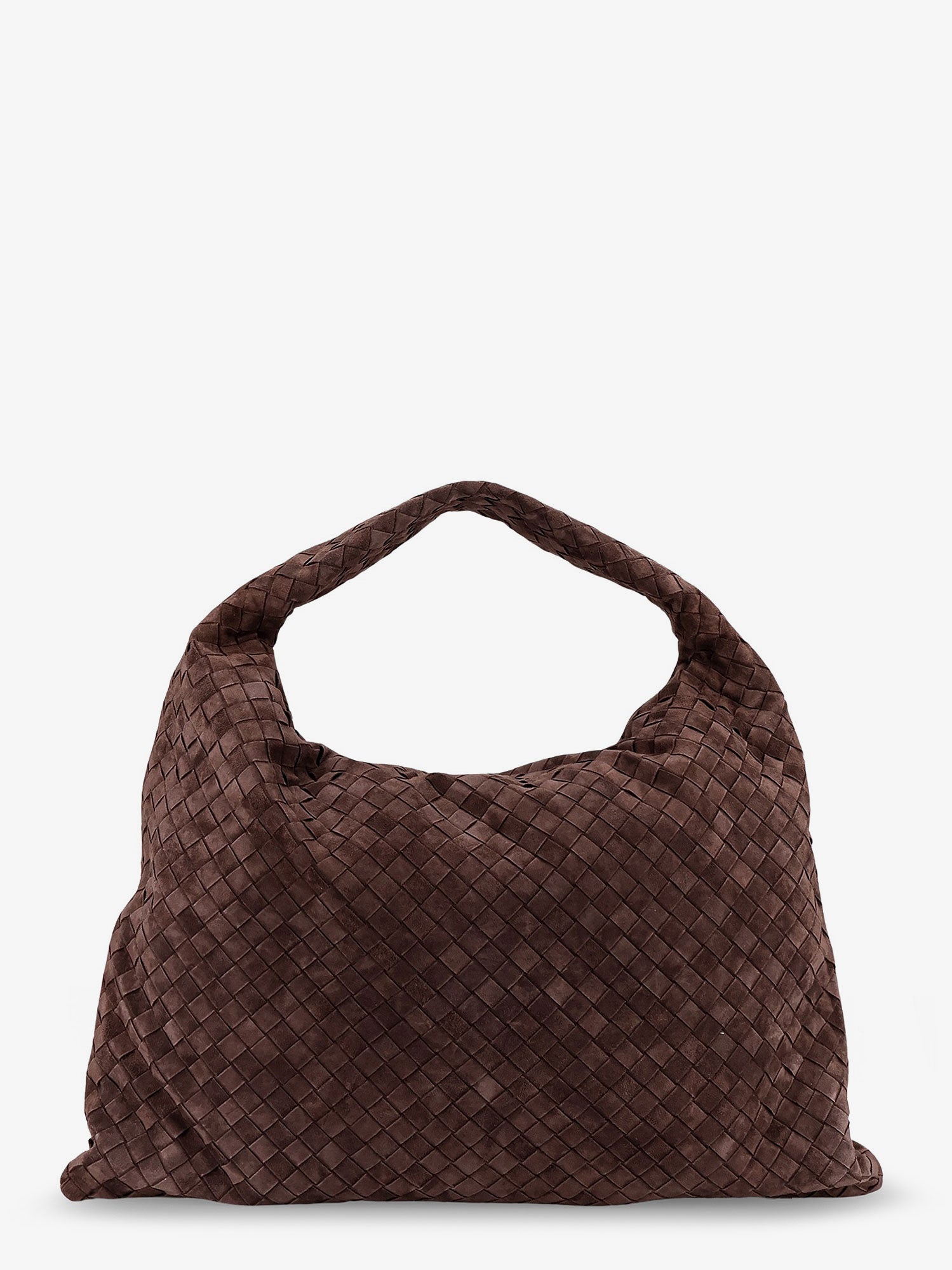 Bottega Veneta Hop Suede Shoulder Bag With Intrecciato Motif