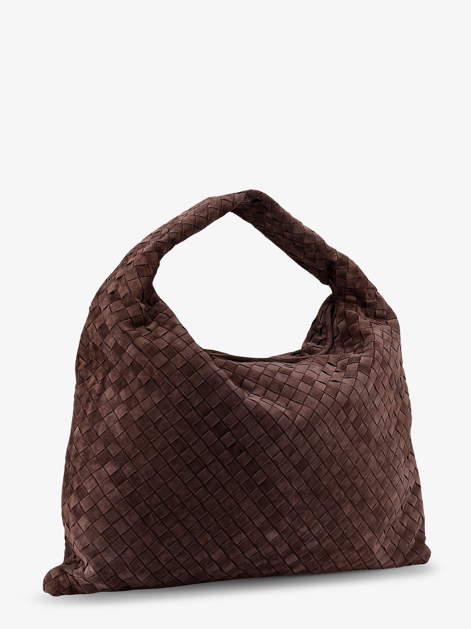 Bottega Veneta Hop Suede Shoulder Bag With Intrecciato Motif