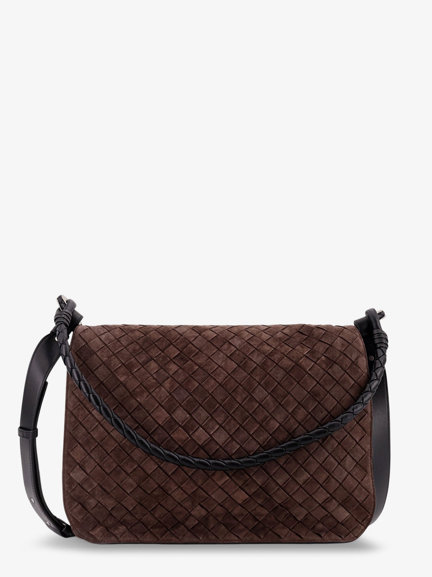 Bottega Veneta Intrecciato Suede Shoulder Bag
