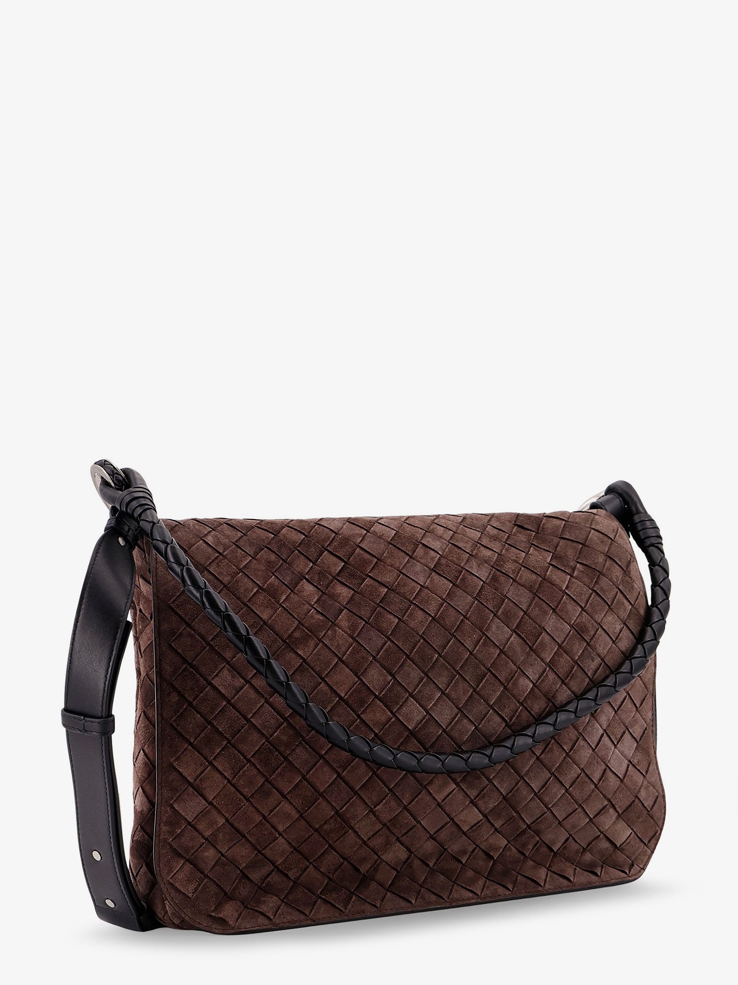 Bottega Veneta Intrecciato Suede Shoulder Bag