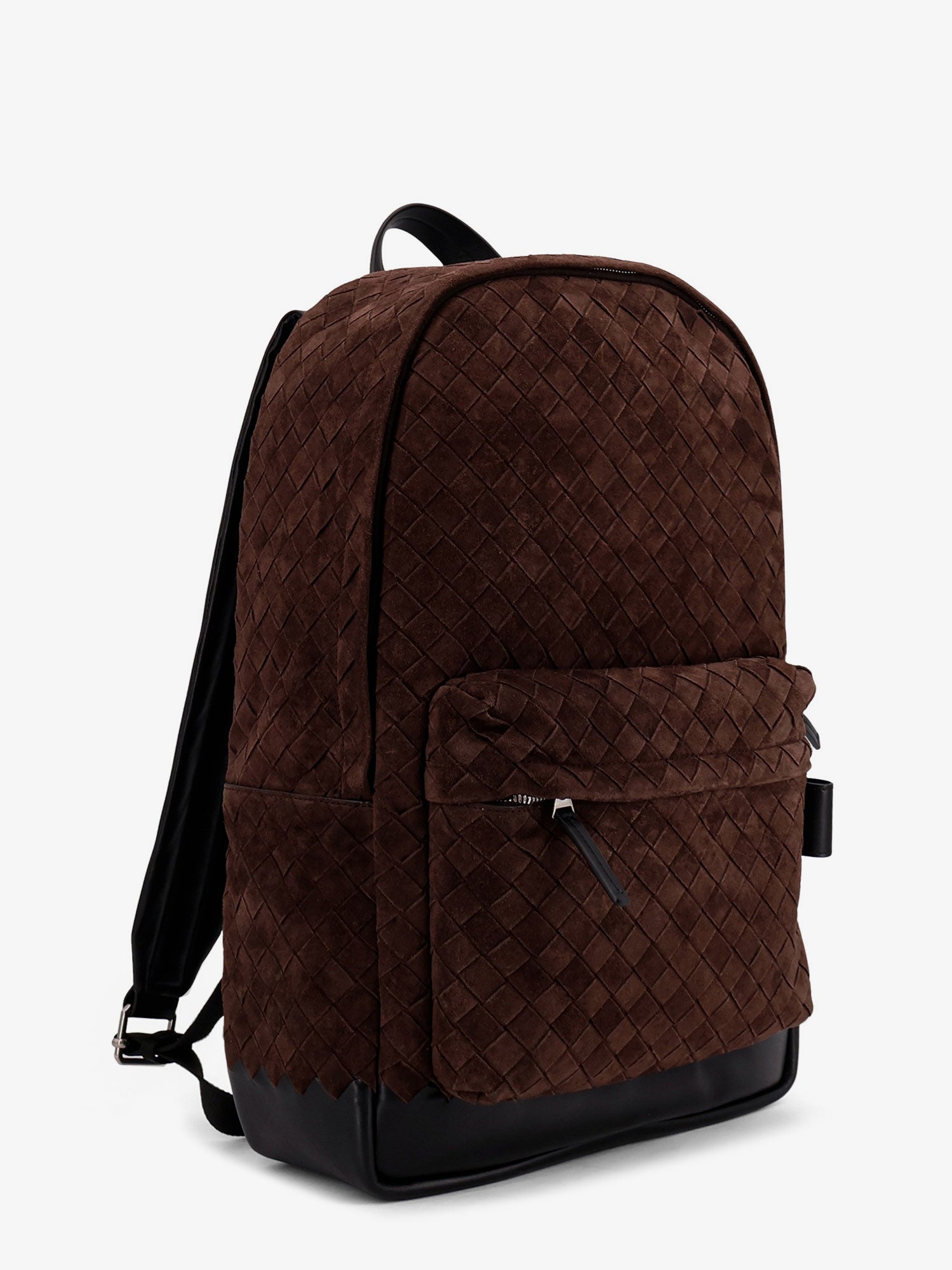 Bottega Veneta Suede Backpack With Intrecciato Motif