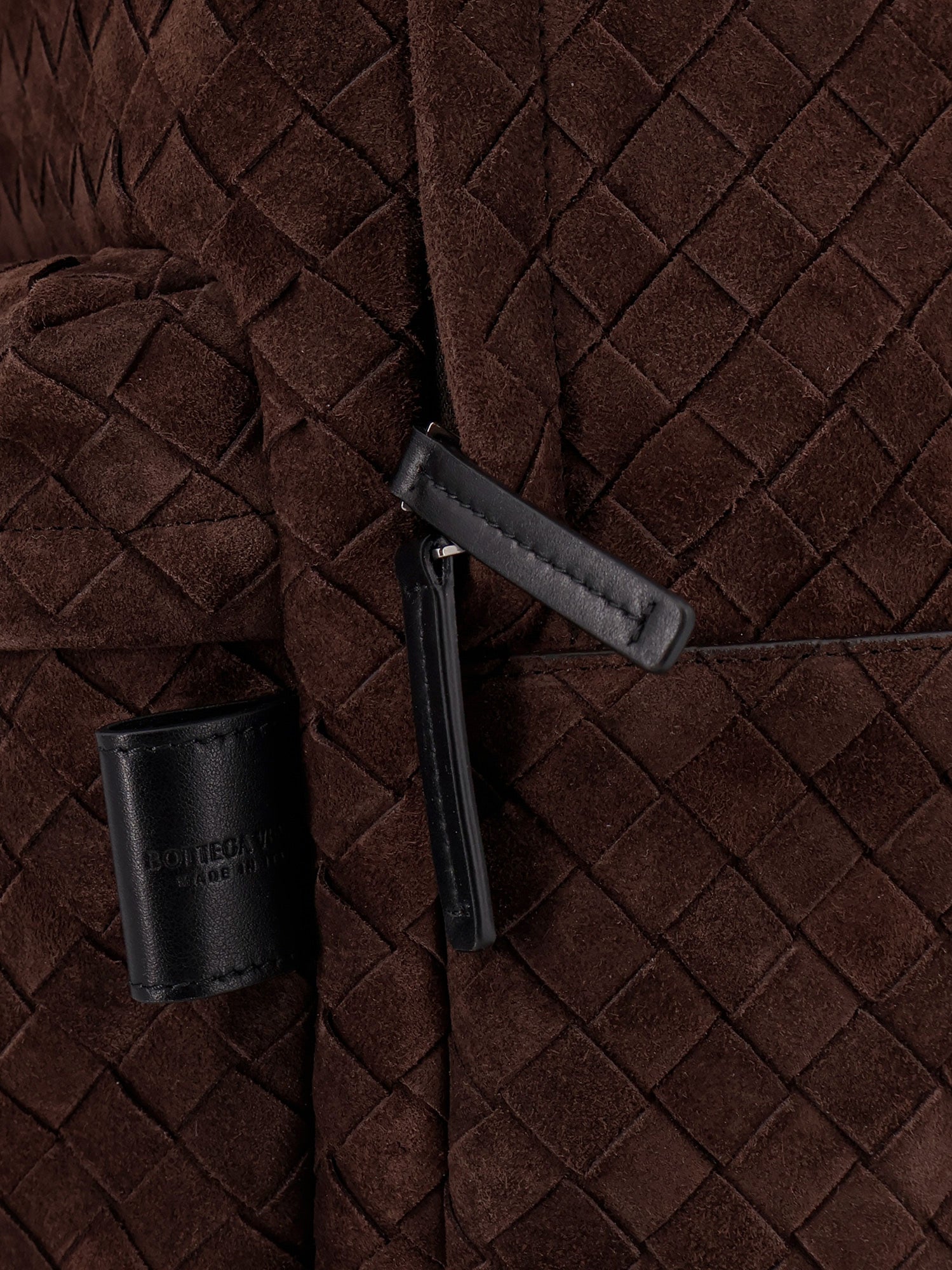 Bottega Veneta Suede Backpack With Intrecciato Motif