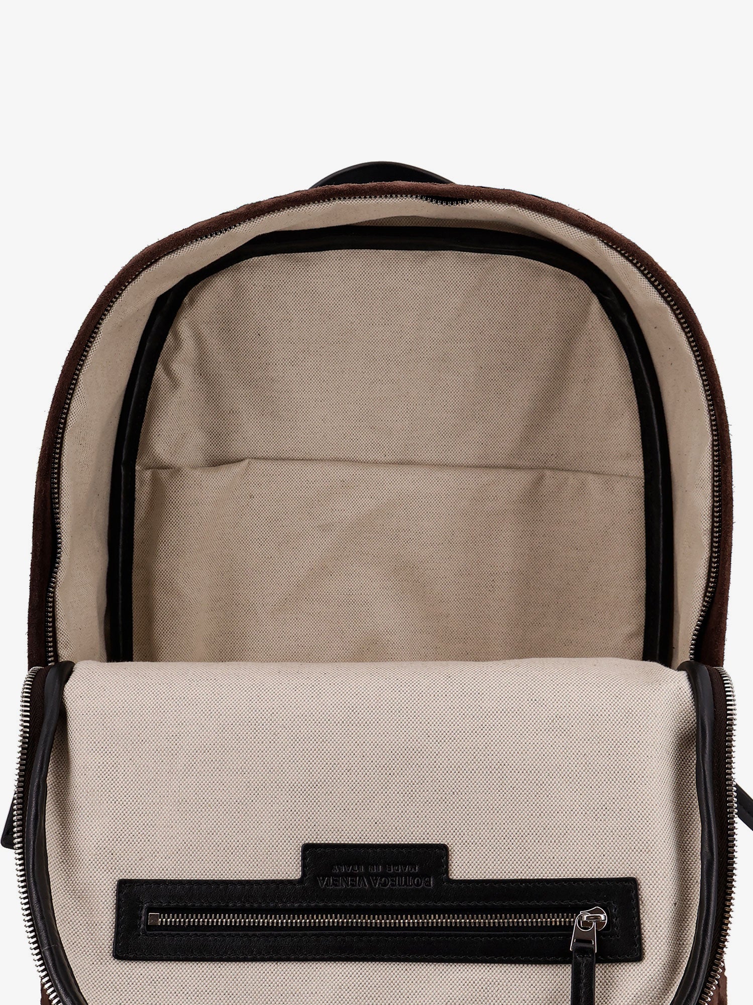 Bottega Veneta Suede Backpack With Intrecciato Motif
