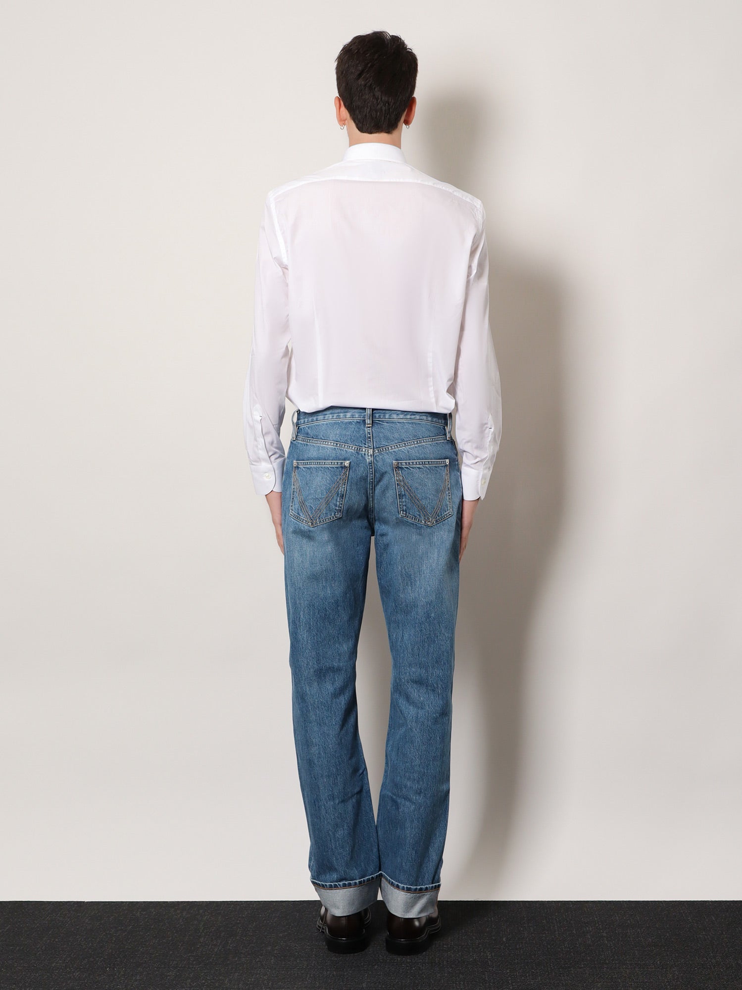 Bottega Veneta Wide Leg Jeans With Turn Up