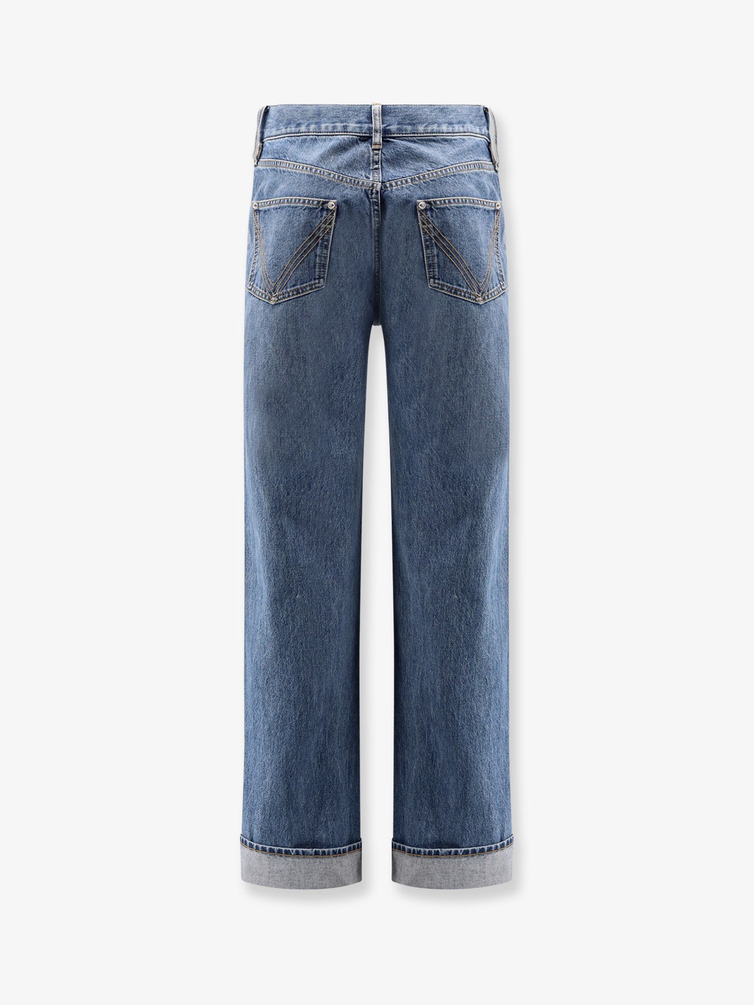 Bottega Veneta Wide Leg Jeans With Turn Up