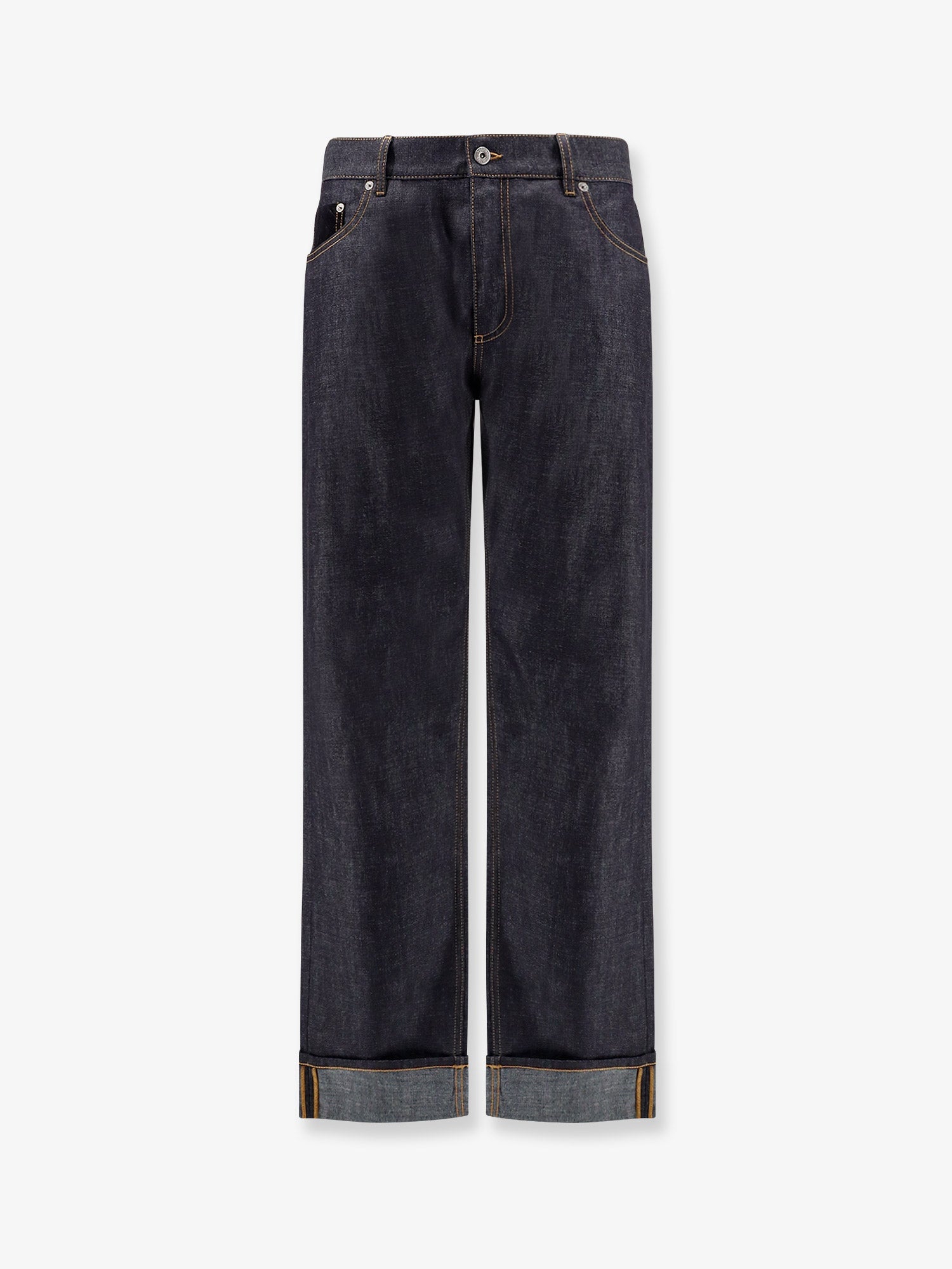 Bottega Veneta Wide Leg Jeans With Turn Up
