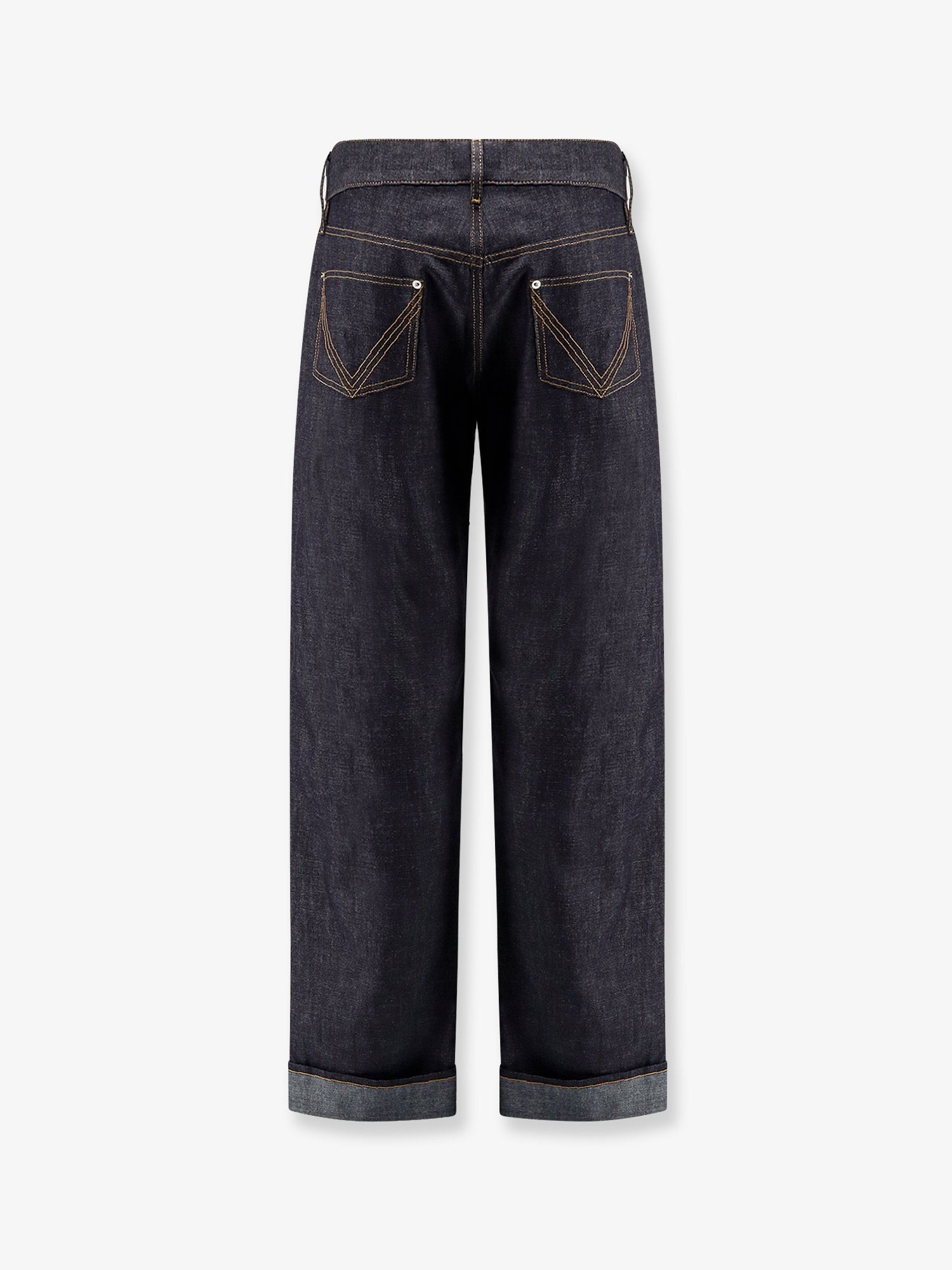 Bottega Veneta Wide Leg Jeans With Turn Up