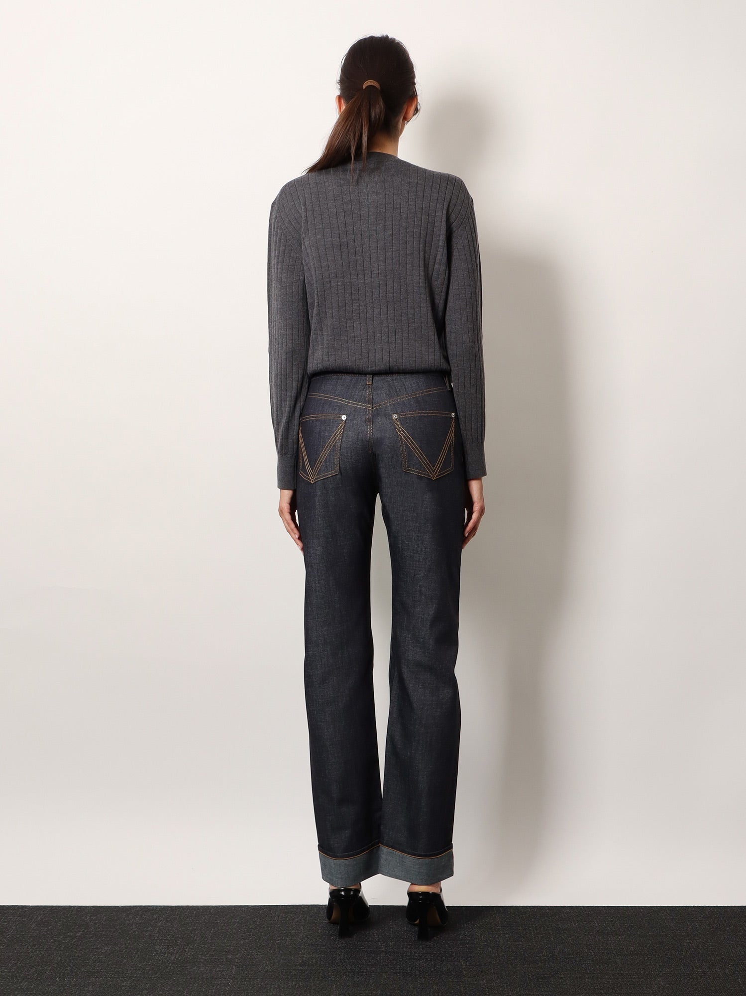 Bottega Veneta Turned Up Jeans With Straight Leg