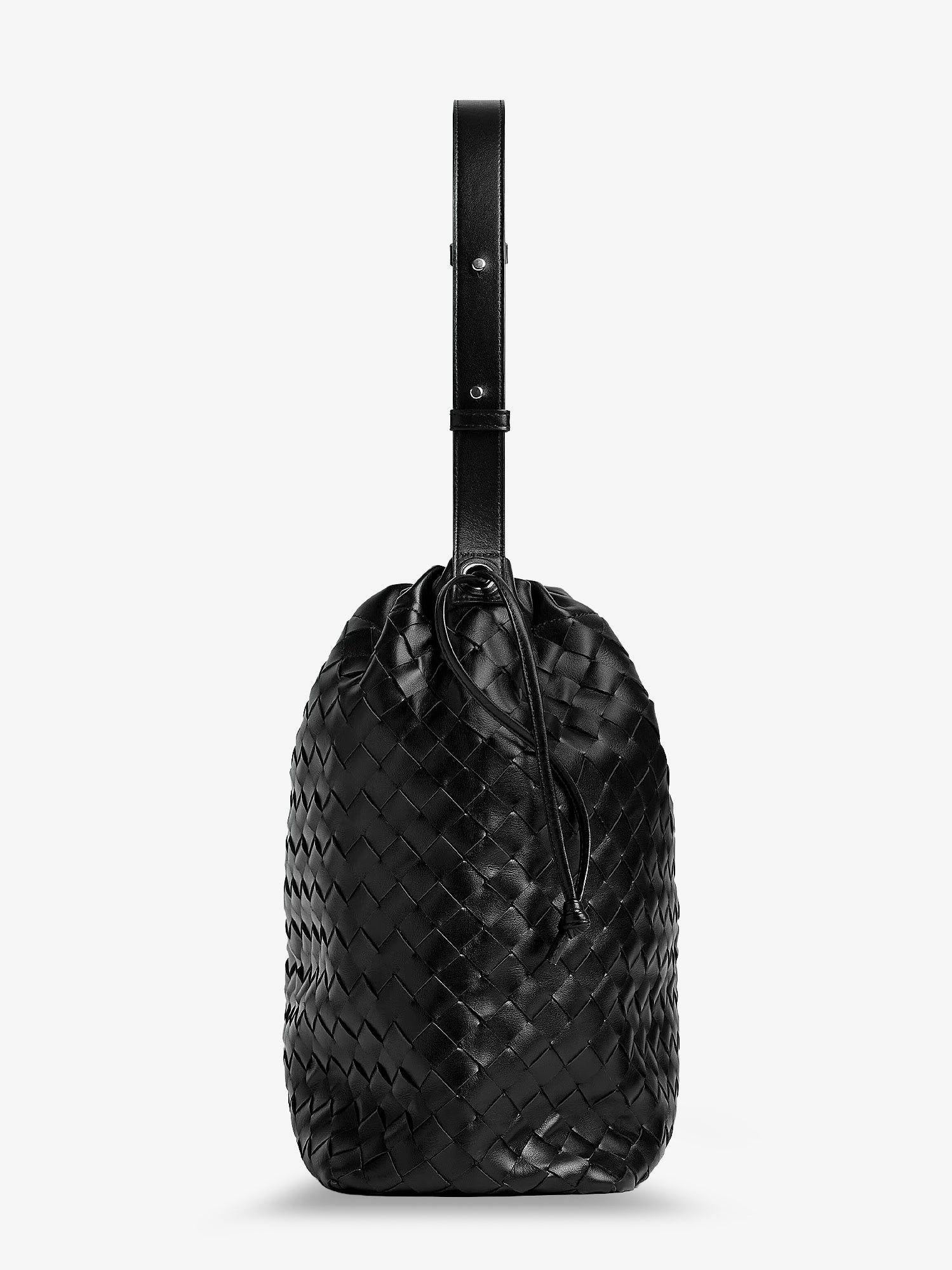 Bottega Veneta Bucket Intrecciato Biblioteca Leather Shoulder Bag